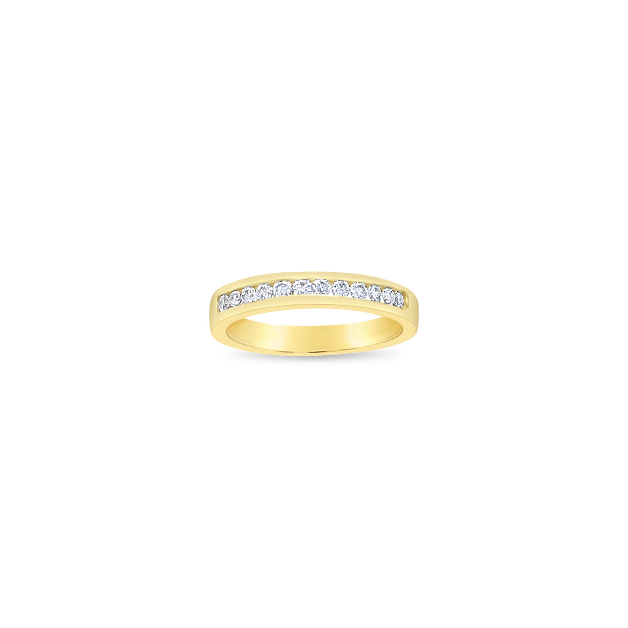 18K Yellow Gold Channel Set Diamond Wedding Band - 0.24cttw Total Weight | Elegant Bridal Ring for Engagement, Anniversary & Special Occasions