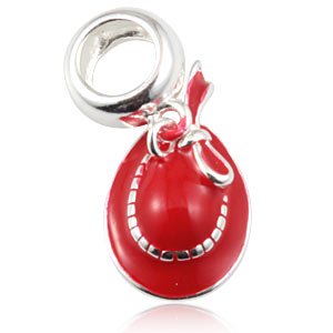 LuckyBeads Red Hat Dangle Charm Beads for Pandora Bracelets - Perfect for Christmas Gifts, Holiday Jewelry & Charm Bracelet Accessories