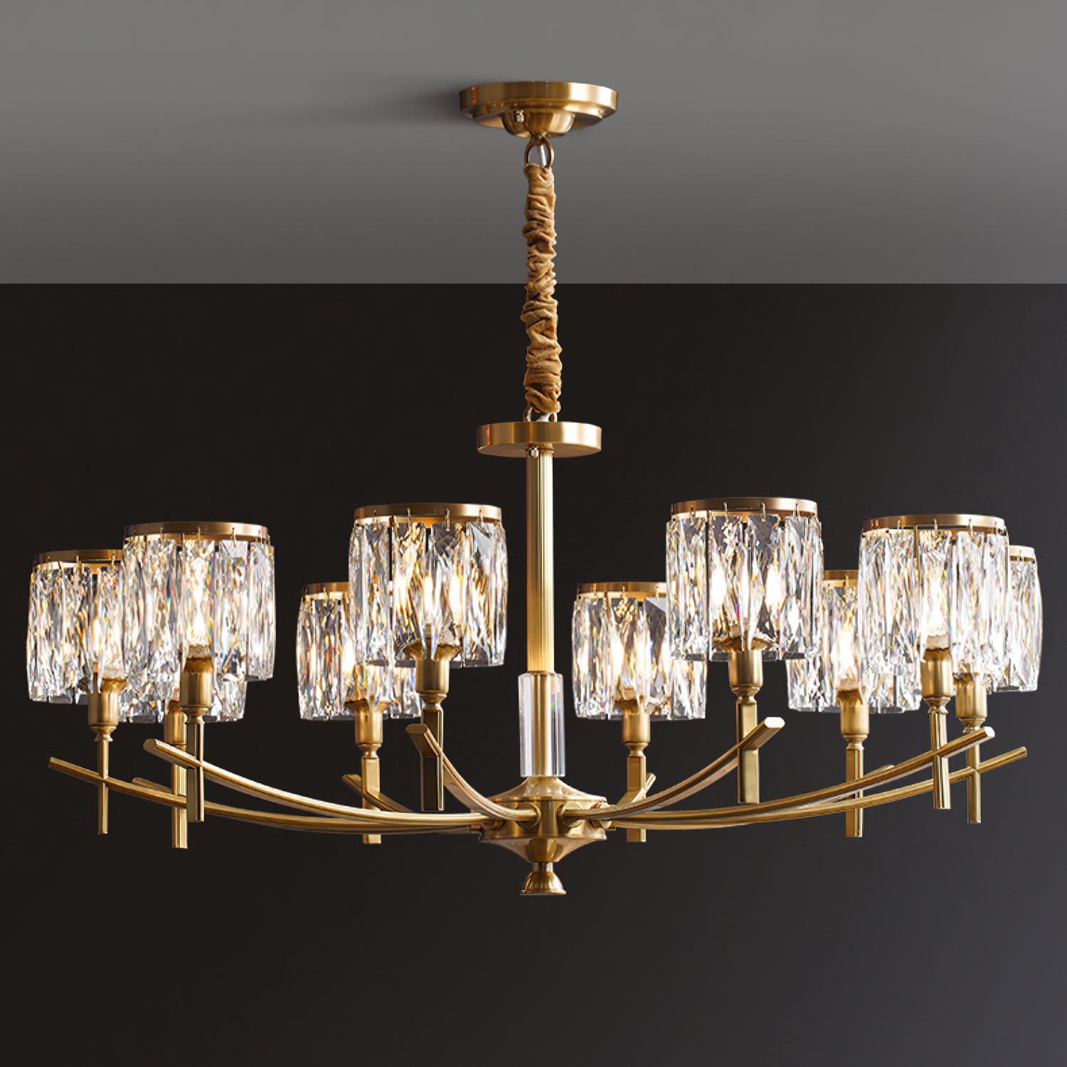 Crystal Prism Chandelier - Elegant Ceiling Light Fixture for Dining Room, Bedroom & Living Room Decor | Modern Home Lighting Solution