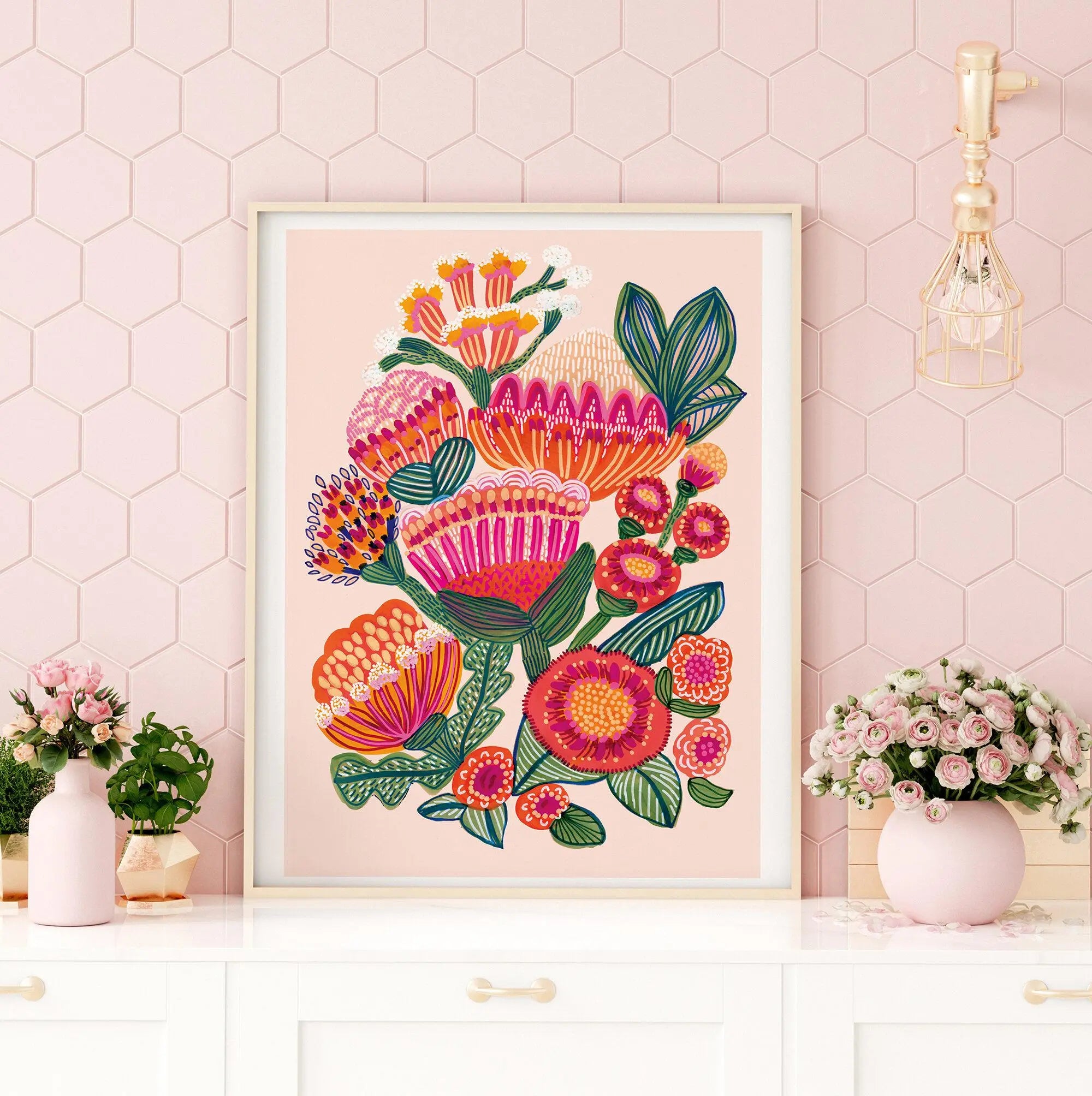 Desert Flowers Art Print - Stunning Botanical Wall Decor for Home, Office & Living Room