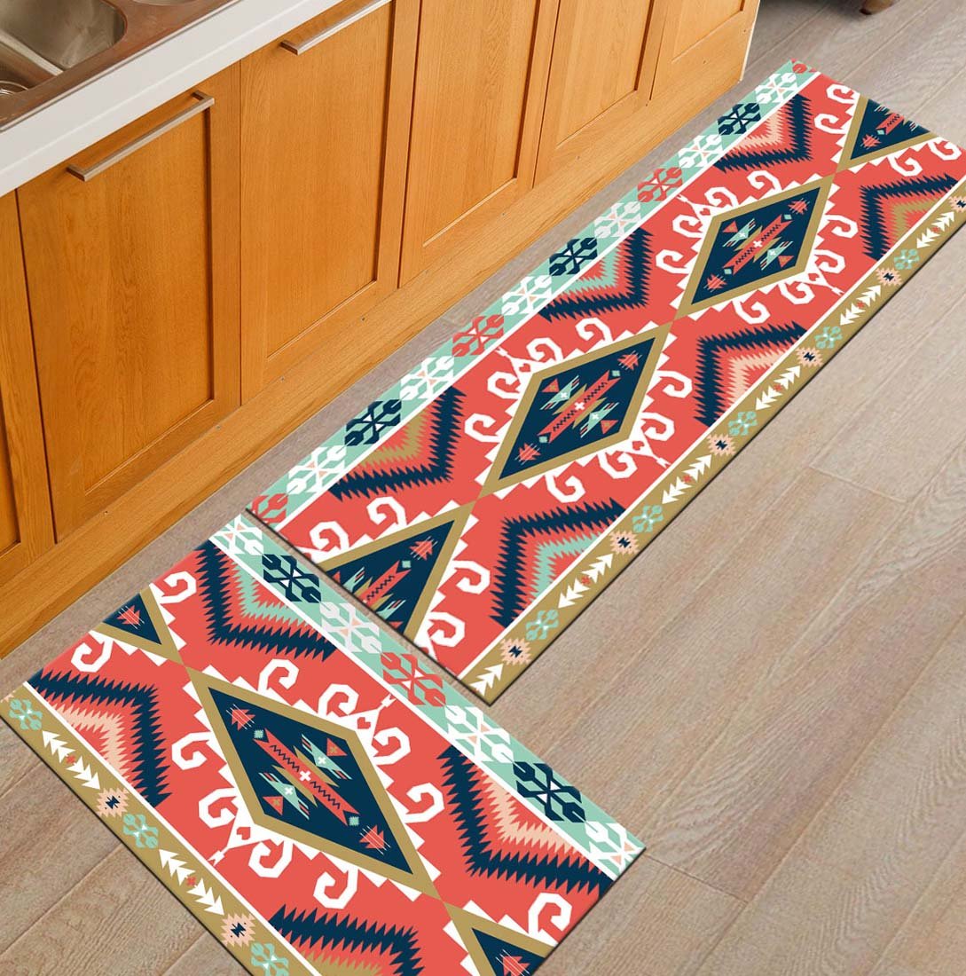 Non-Slip Kitchen Mats and Rugs - Bohemian Style Absorbent Floor Runner for Home, Bathroom, Bedroom | Perfect for High-Traffic Areas, Spill Protection & Comfort Underfoot