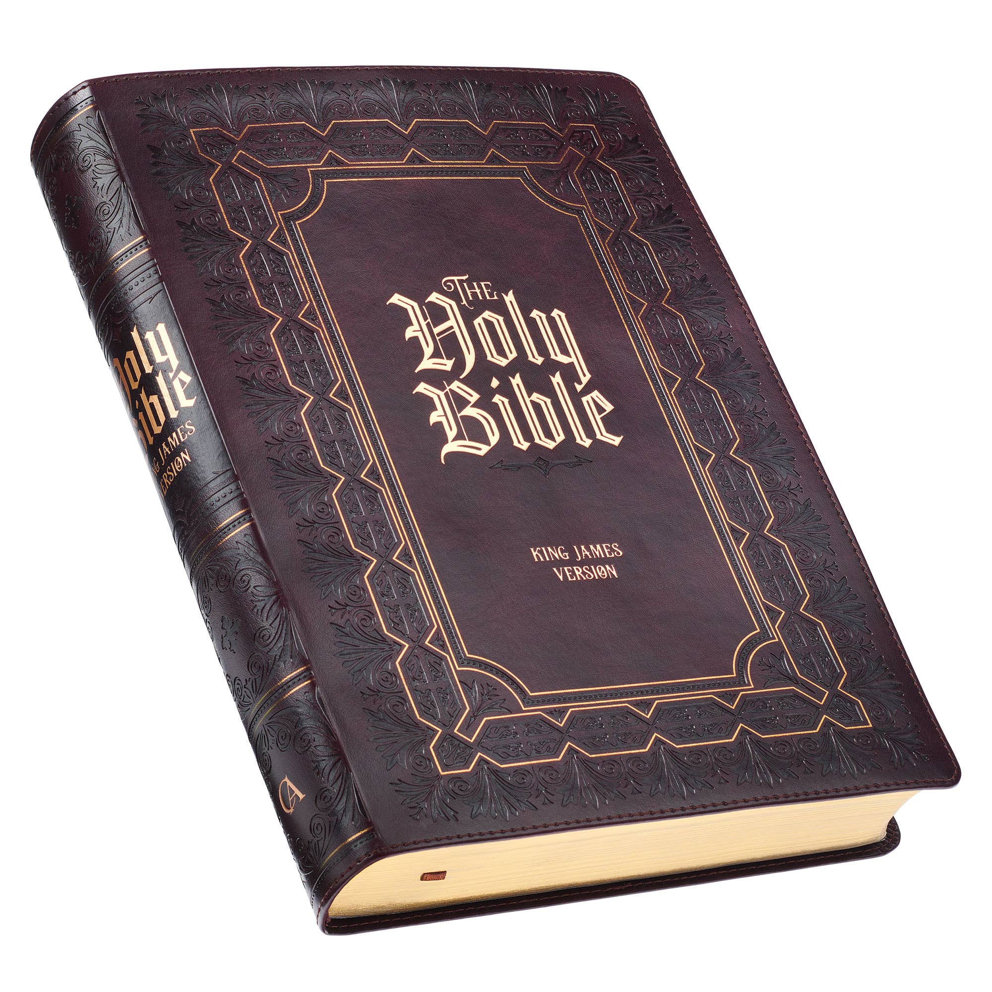 Burgundy Faux Leather Giant Print KJV Bible - Large Easy-to-Read Scripture for Home Worship, Bible Study & Church Services