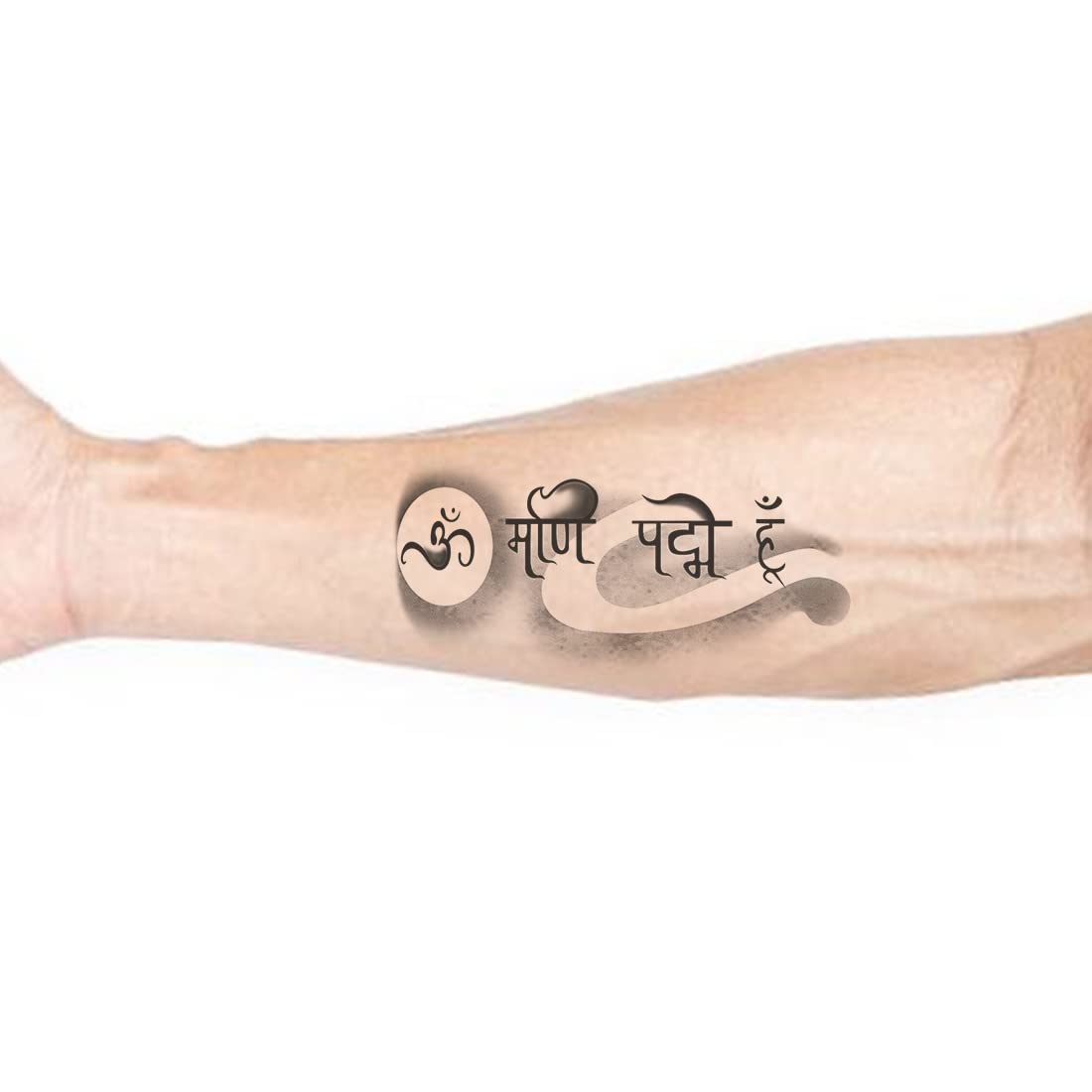 Om Tattoo Waterproof Temporary Tattoos for Men & Women - Spiritual Hindu Design for Festivals, Yoga & Meditation - Long Lasting Body Art Stickers