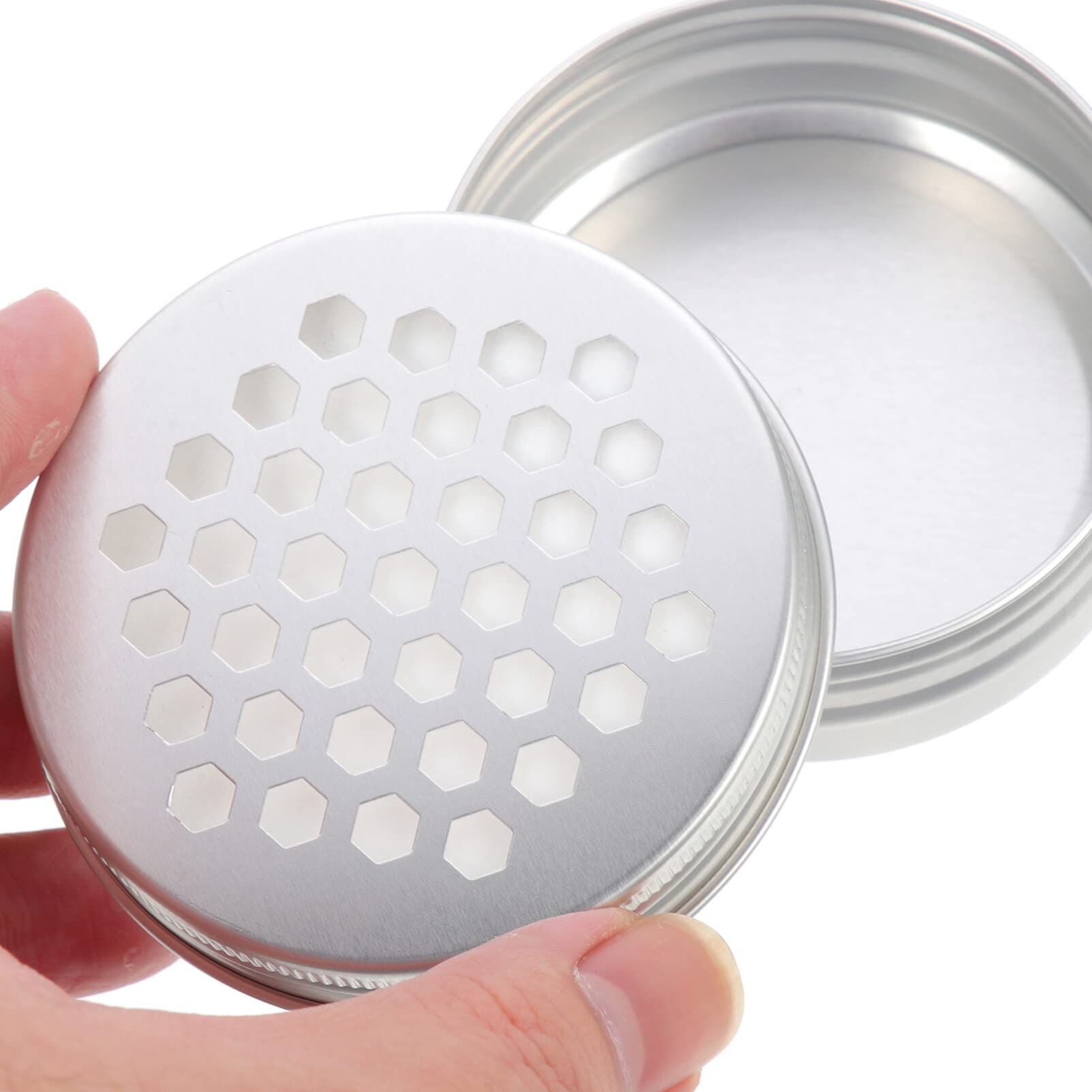 POPETPOP 10pcs 60ml Aluminum Essential Oil Diffuser Tins - Empty Aromatherapy Storage Containers with Hollow Lids, Round Travel Jars for DIY Air Fresheners, Candles & Sample Storage | Perfect for Home, Office & On-the-Go Use