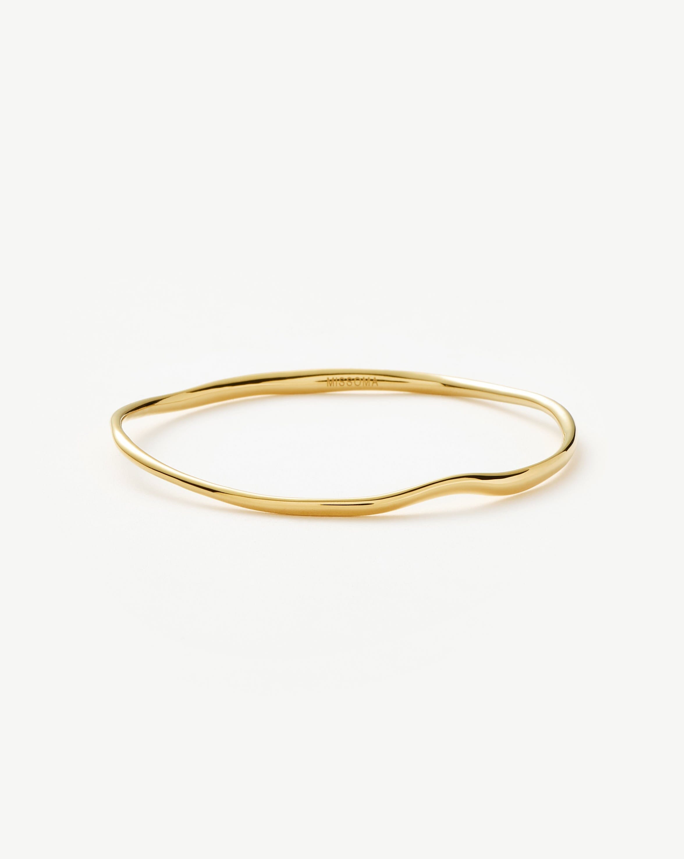 Molten Ripple Bangle Bracelet - 18k Gold Vermeil Plated Women's Jewelry for Everyday Wear & Special Occasions
