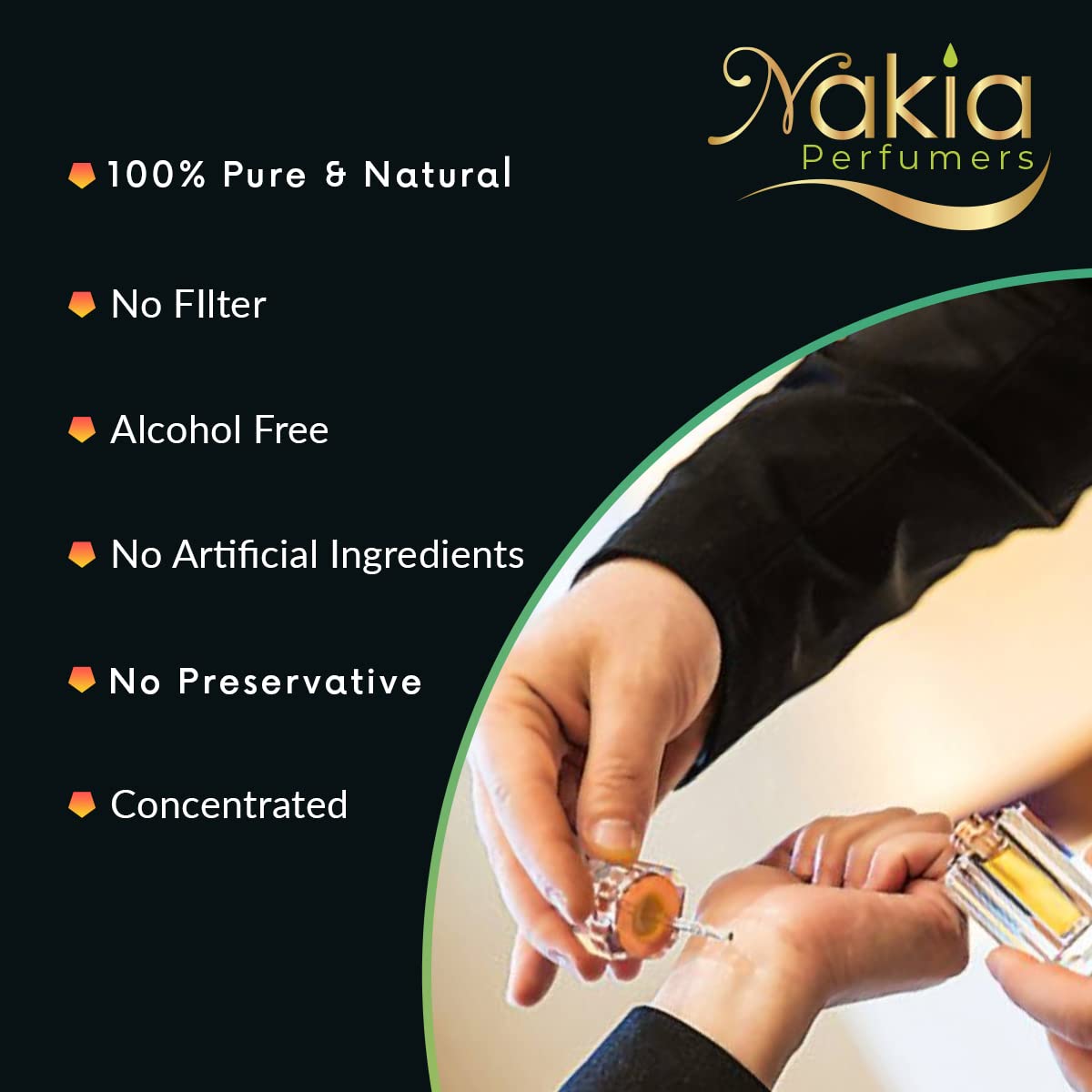 Nakia Ruh Gulab & Chocolate Attar (10ml x 2) Alcohol-Free Roll-On Perfume Oil for Men & Women - Romantic Dates, Special Occasions, Daily Fragrance