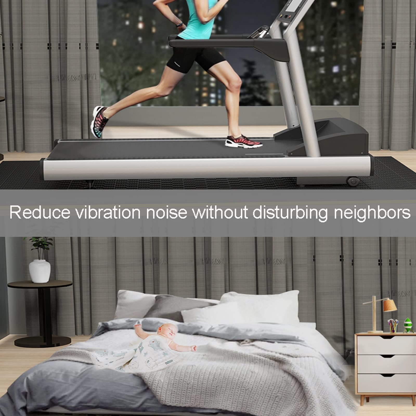 V3VOGUE Treadmill Mat for Hardwood Floors - Noise Reducing, Shock Absorbing Exercise Equipment Mat for Treadmills & Bikes - Protects Floors & Reduces Vibration - Perfect for Home Gyms & Fitness Rooms