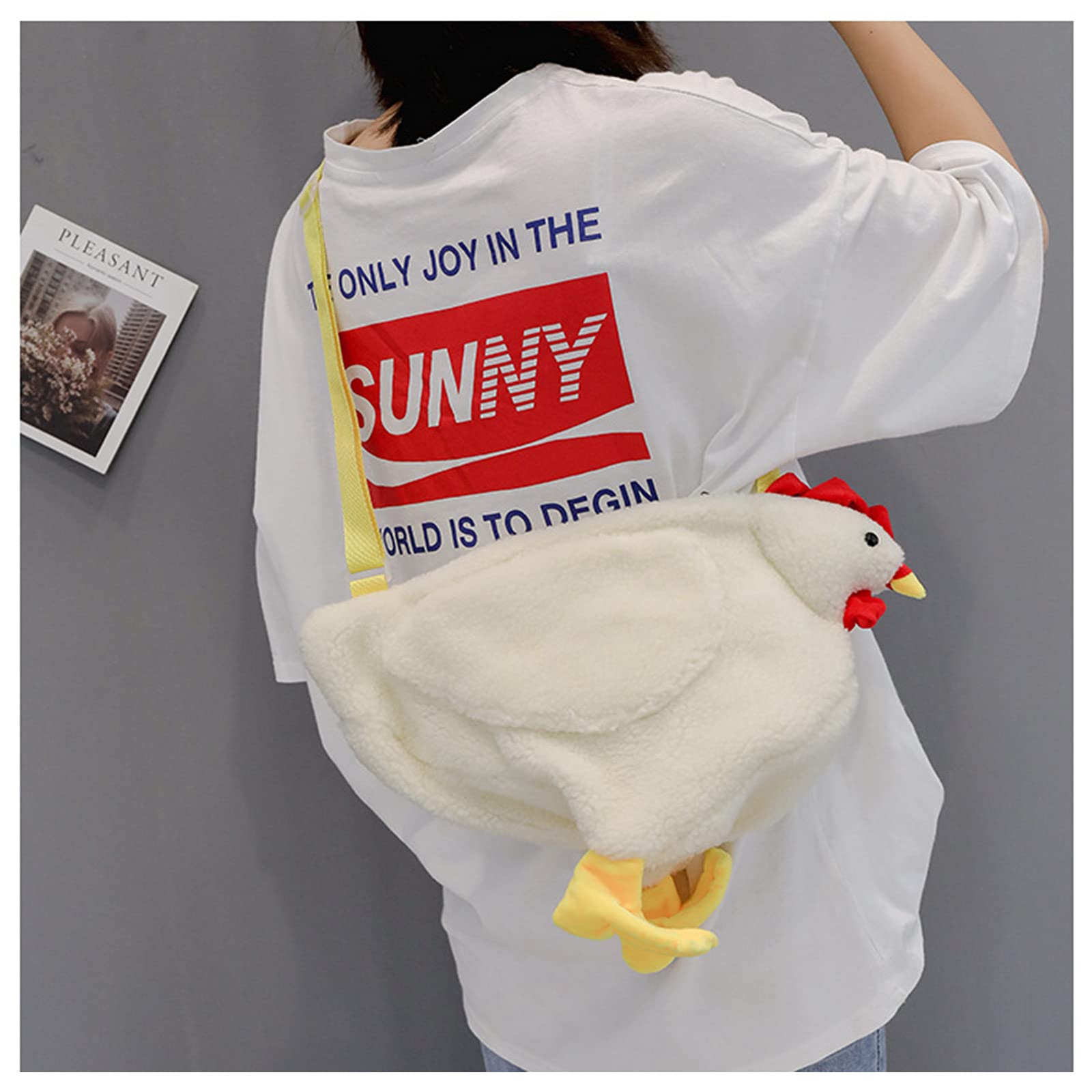 VDYXEW Cartoon Chicken Shoulder Bag for Women - Casual Crossbody Purse for Daily Use