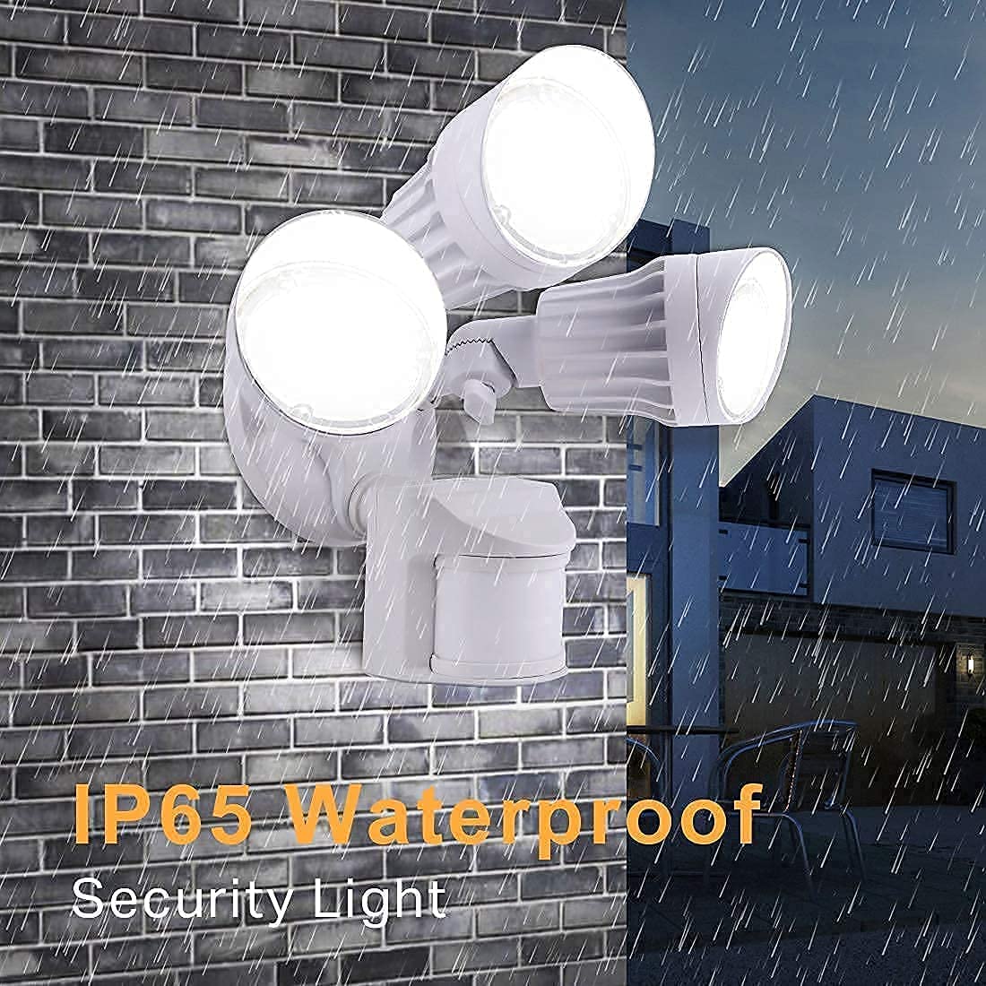 JJC LED 2-Pack Safety Lights - 20W 2000LM & 30W 3000LM 5000K Daylight White, IP65 Waterproof Motion Sensor Flood Light for Outdoor Security, Yard, Garage, and Pathway Lighting