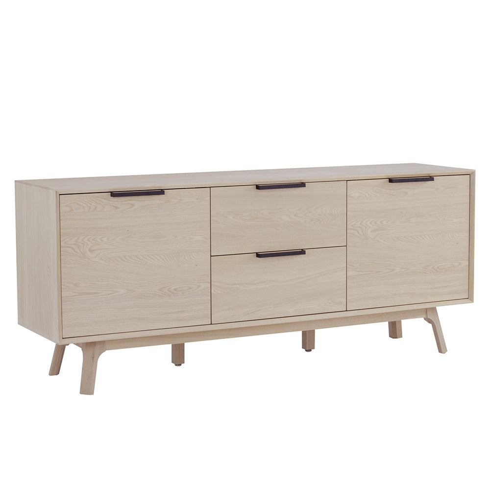 NEATH SIDEBOARD 180cm White Oak - Modern Storage Cabinet for Living Room, Dining Room & Entryway