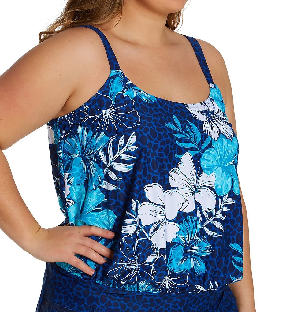 BEACH HOUSE Women's Blouson Tankini Swimsuit - UPF 50+ Sun Protection, Adjustable Straps & Tummy Control - Perfect for Pool, Beach & Vacation
