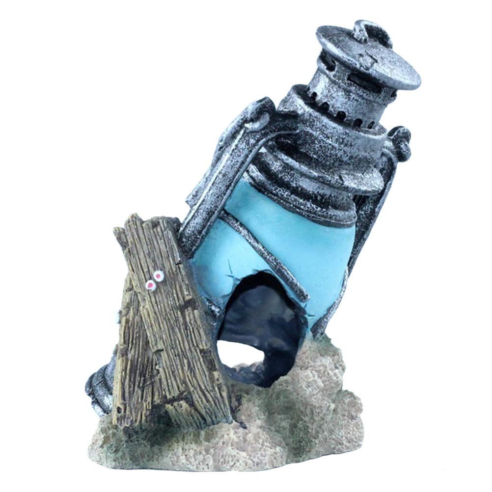 ULTECHNOVO Reptile Tank Accessories - Resin Aquarium Decorations for Fish Tanks, Lighthouse Hideout & Landscape Ornaments | Perfect for Reptile Habitats, Aquascaping & Terrarium Decor