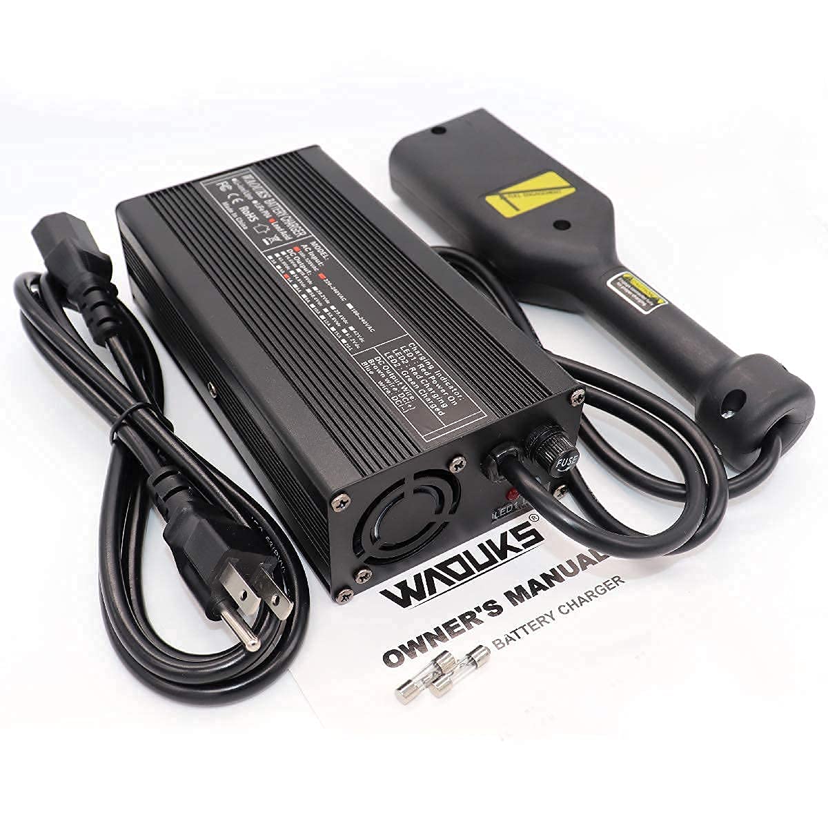 36V 5A Smart Charger for EZGO TXT Golf Carts - 36 Volt 5 Amp Powerwise Replacement Battery Charger Compatible with Yamaha, Club Car & EZGO TXT Medalist (Black) - Perfect for Home & Golf Course Charging