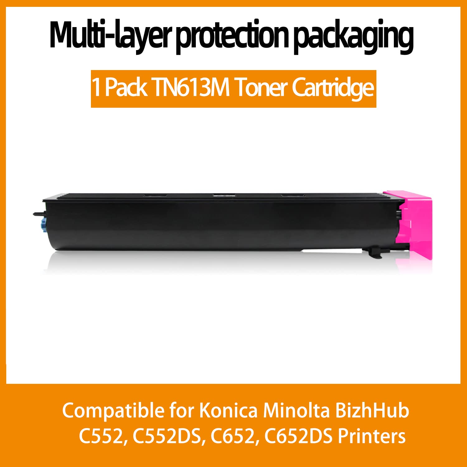 High-Yield TN613M Magenta Toner Cartridge Replacement for Konica Minolta Bizhub C552/C552DS/C652/C652DS | 30,000 Page Yield | Perfect for Office Printing & High-Volume Document Production