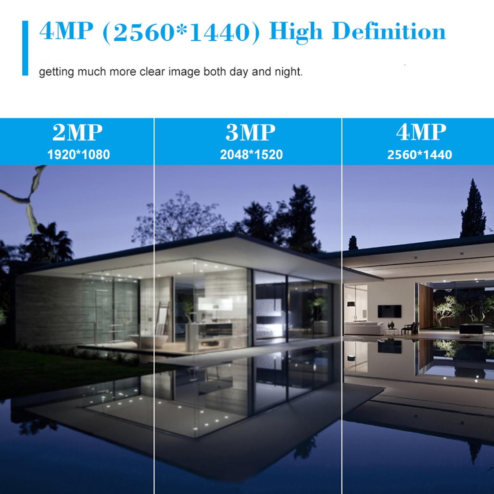 Andoer 4MP POE IP Security Camera with Night Vision, 3.6mm Wide Angle Lens, One-Way Audio - Indoor/Outdoor Surveillance Camera for Home, Office & Business Security Monitoring