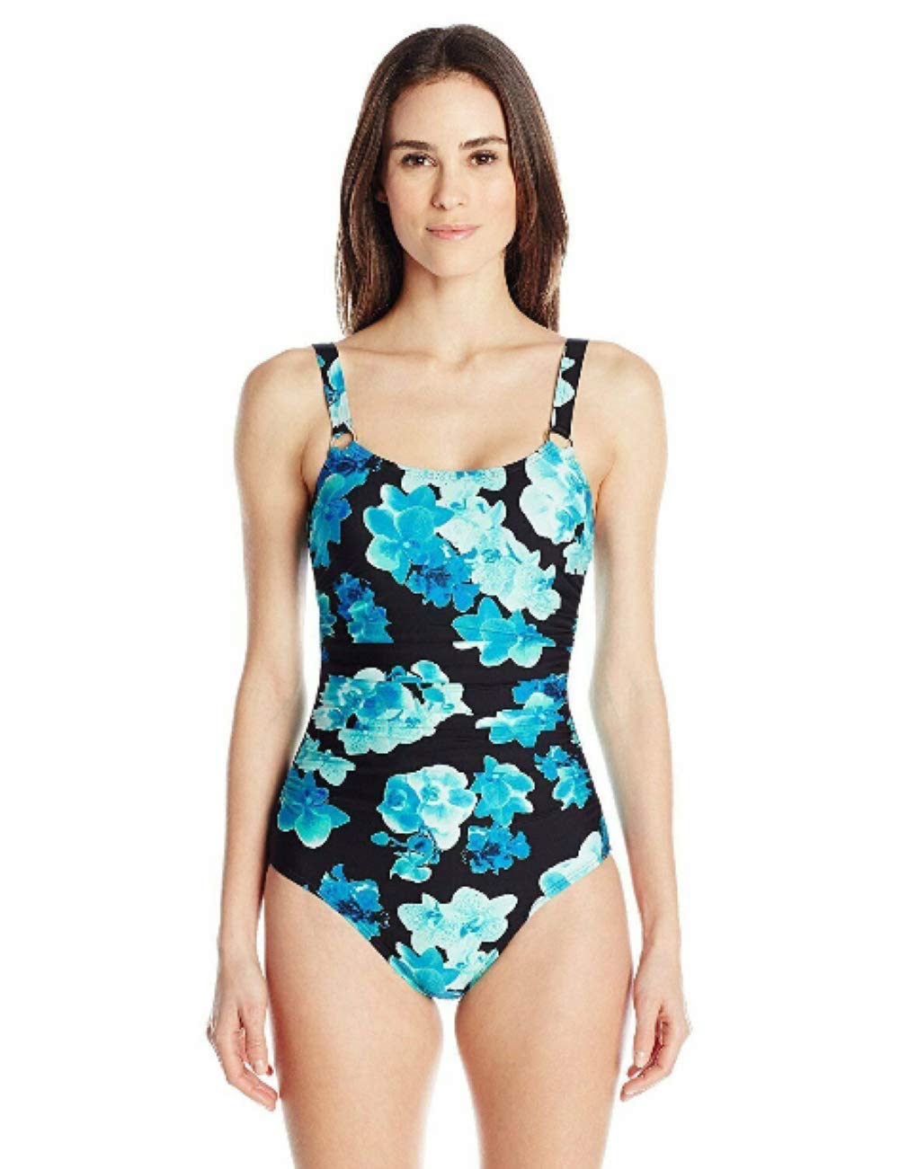 Calvin Klein Women's Orchid Shirred Maillot One Piece Swimsuit | Sexy Tummy Control Bathing Suit for Women | Perfect for Pool, Beach & Vacation