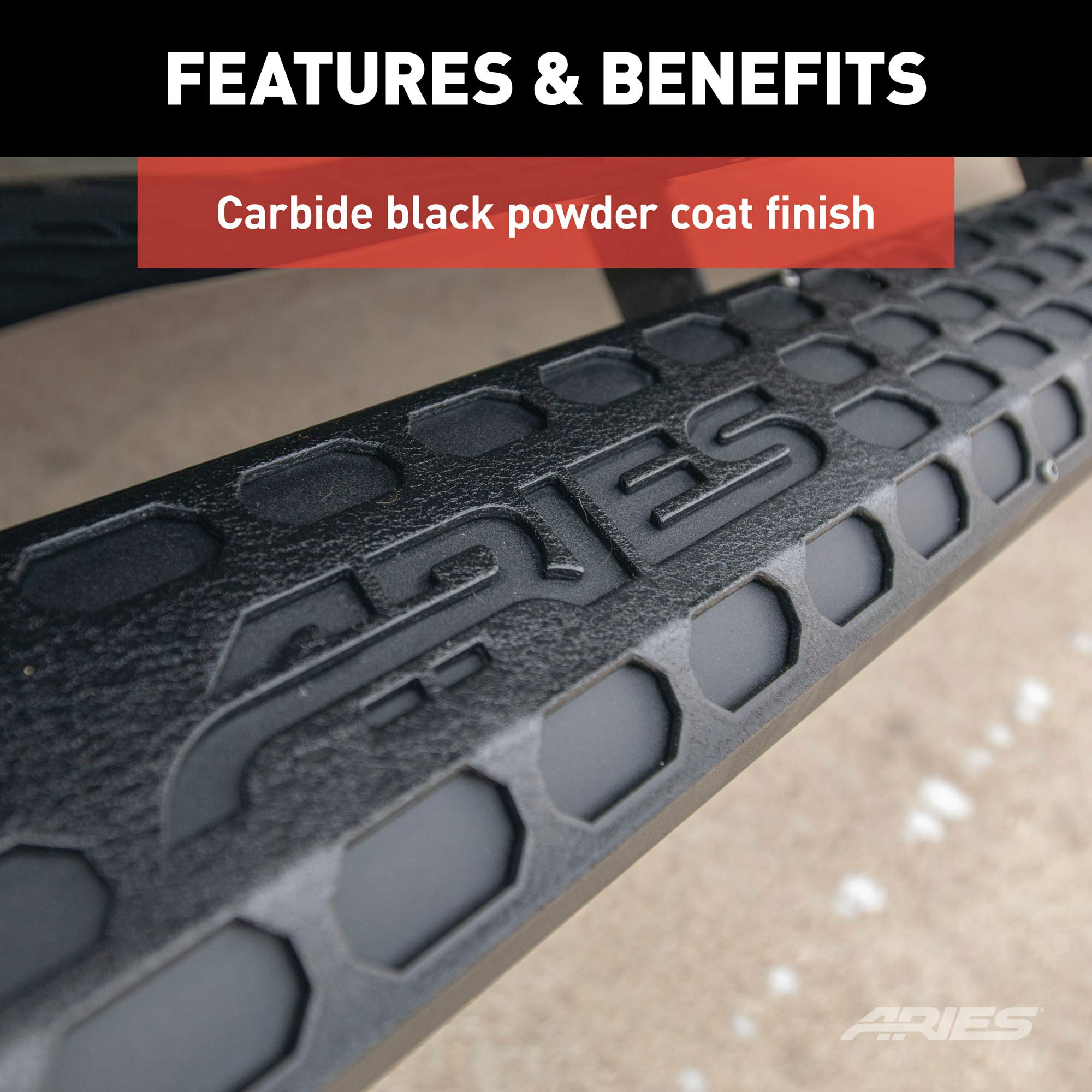 ARIES 2055991 AdvantEDGE Black Aluminum 91-Inch Truck Running Boards - Heavy Duty Side Steps for Pickup Trucks (Brackets Sold Separately) | Perfect for Off-Roading, Work Trucks & Daily Commutes