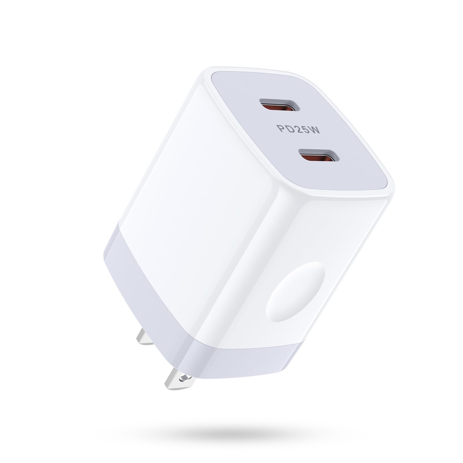 25W Dual Port USB C Fast Charger Block - PD Power Adapter for iPhone 16 Pro Max/16/15 Series, Samsung Galaxy S24/S23/S22 & Android Phones | Compact Wall Charger for Home, Office & Travel