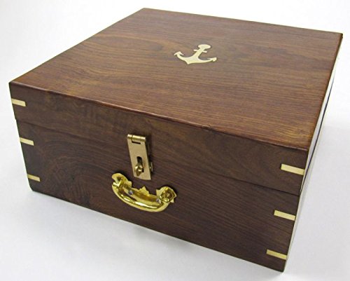 Premium Brass Sextant with Handcrafted Wooden Case - Nautical Navigation Tool for Marine, Sailing, and Outdoor Adventures