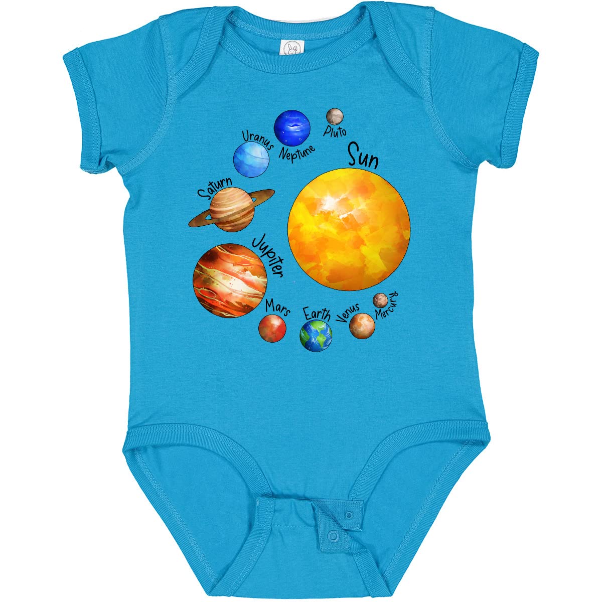 Inktastic Sun and Planets Baby Bodysuit - Cute Astronaut Outfit for Infants & Toddlers - Perfect for Space-Themed Birthday Parties, Photo Shoots, and Everyday Wear