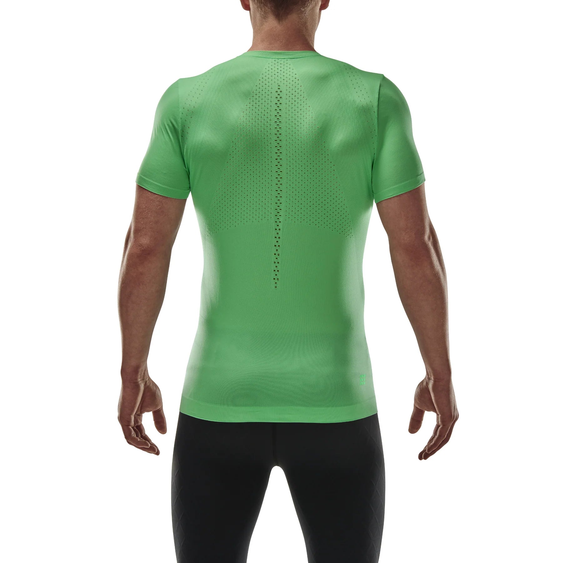 CEP Men's Run Ultralight Short Sleeve Shirt - Green | Moisture Wicking Athletic Top for Running, Hiking & Outdoor Sports