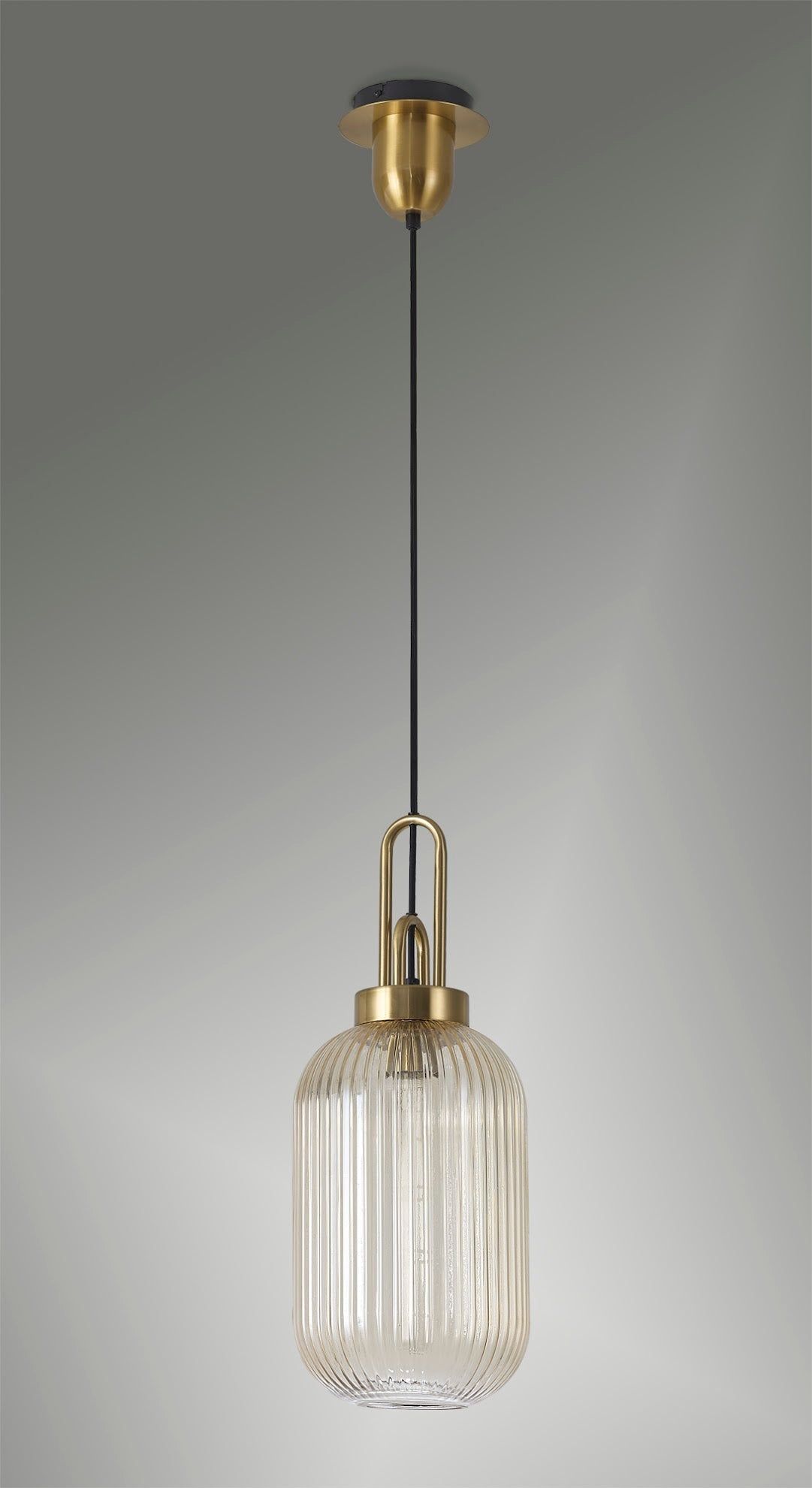 Stylish Cadiz 1-Light Pendant Light with 20cm Tubular Ribbed Glass Shade - E27 Socket, IP20 Rated, Multiple Color Options - Perfect for Kitchen Island, Dining Room, or Entryway Lighting