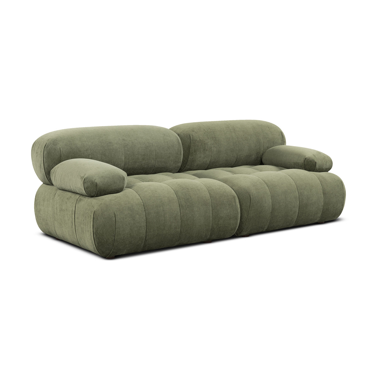Bowie Textured Velvet 2-Seater Sofa - Modern Velvet Couch for Living Room, Lounge & Apartment Decor | Comfortable Small Space Sofa