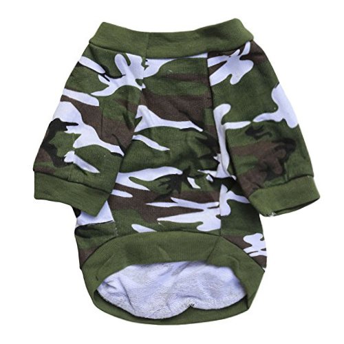 DroolingDog Camo Dog T-Shirt for Small Dogs - Medium Size, Green | Comfortable Pet Shirt for Outdoor Adventures & Daily Walks