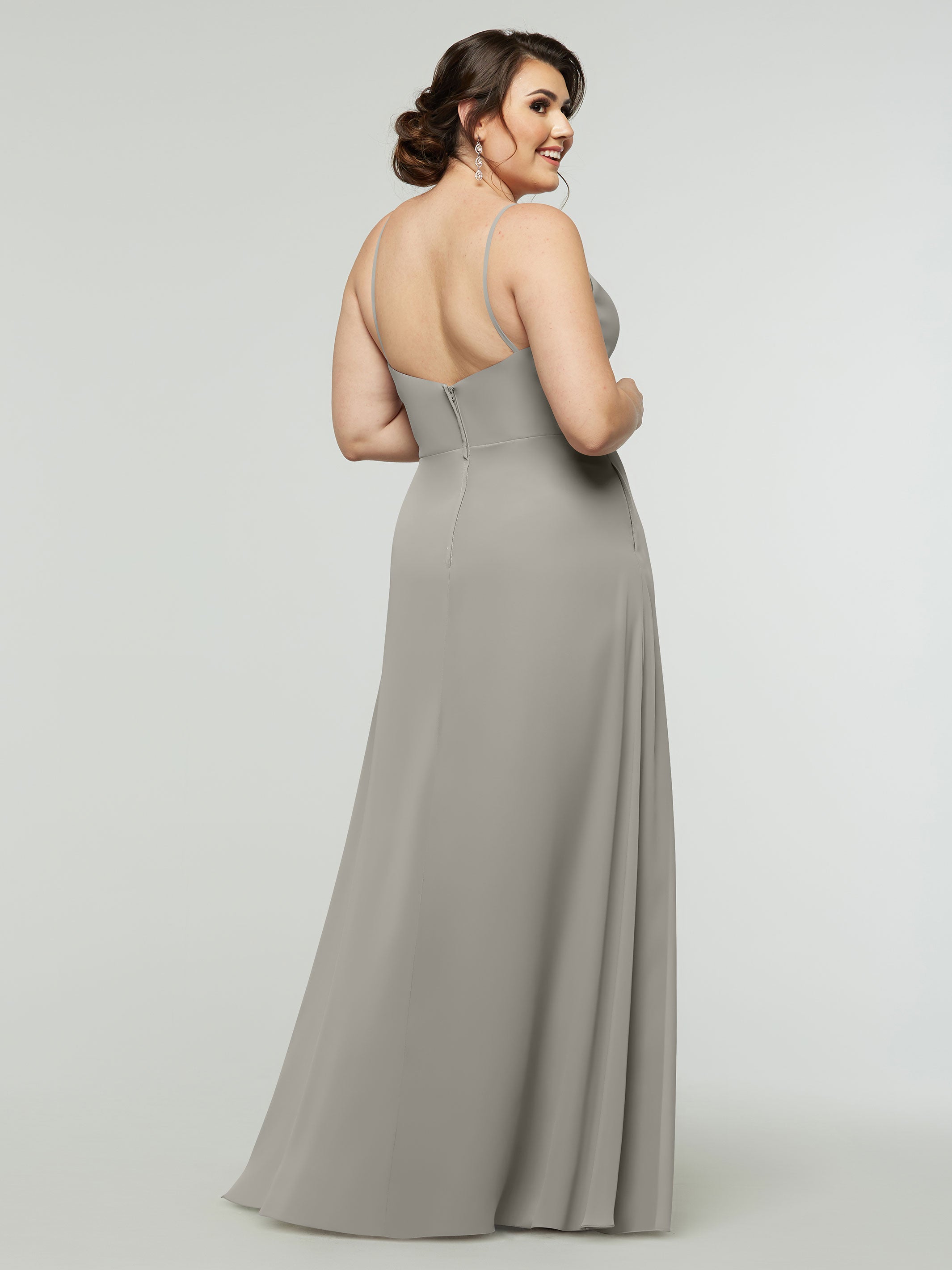 Elegant 80182 Chiffon A-Line Bridesmaid Dress with V-Neck & Spaghetti Straps - Perfect for Weddings, Formal Events & Special Occasions