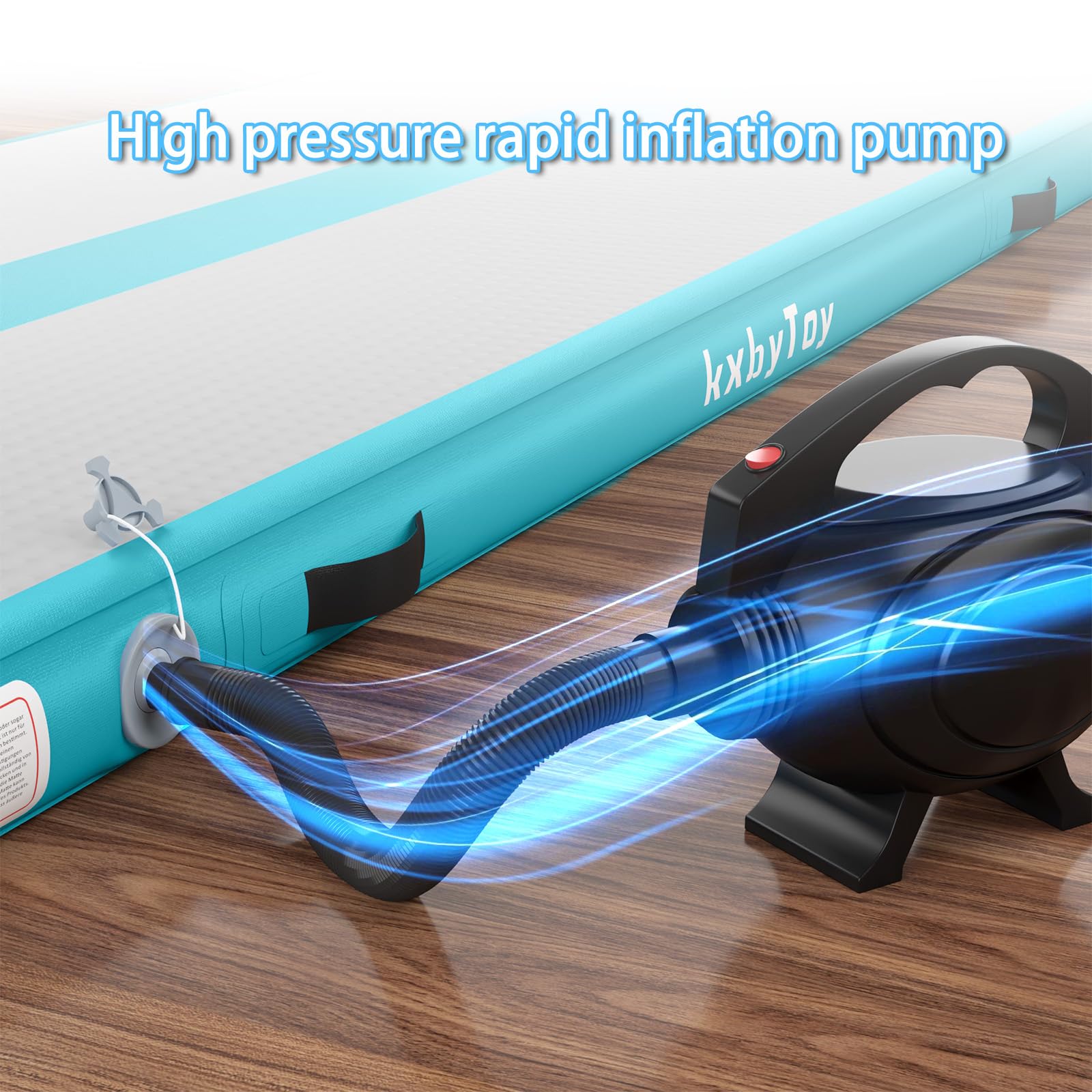 Inflatable Gymnastics Mat 4 Inch Thick - Foldable Air Track for Home Gym, Cheerleading, Yoga & Tumbling Practice (10/13/16/20ft) with Electric Pump - Perfect for Indoor Training, Backyard Exercises & Kids Play Area