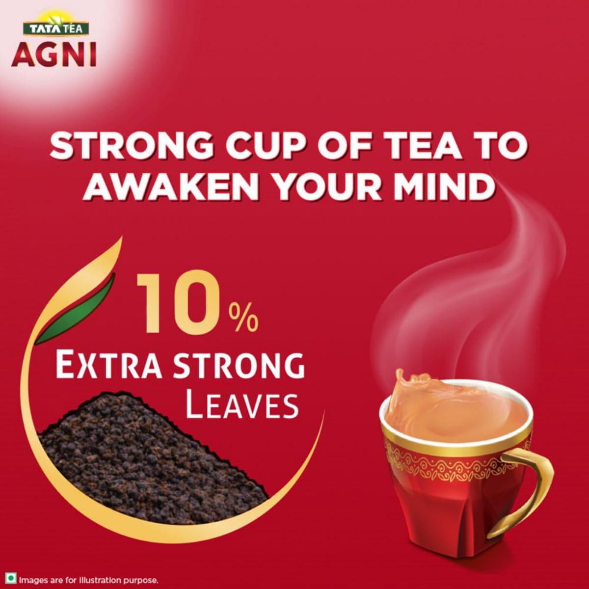 Tata Tea Agni 1kg - Premium Strong Black Tea with 10% Extra Strong Leaves | Perfect for Morning Chai, Office Breaks & Family Tea Time