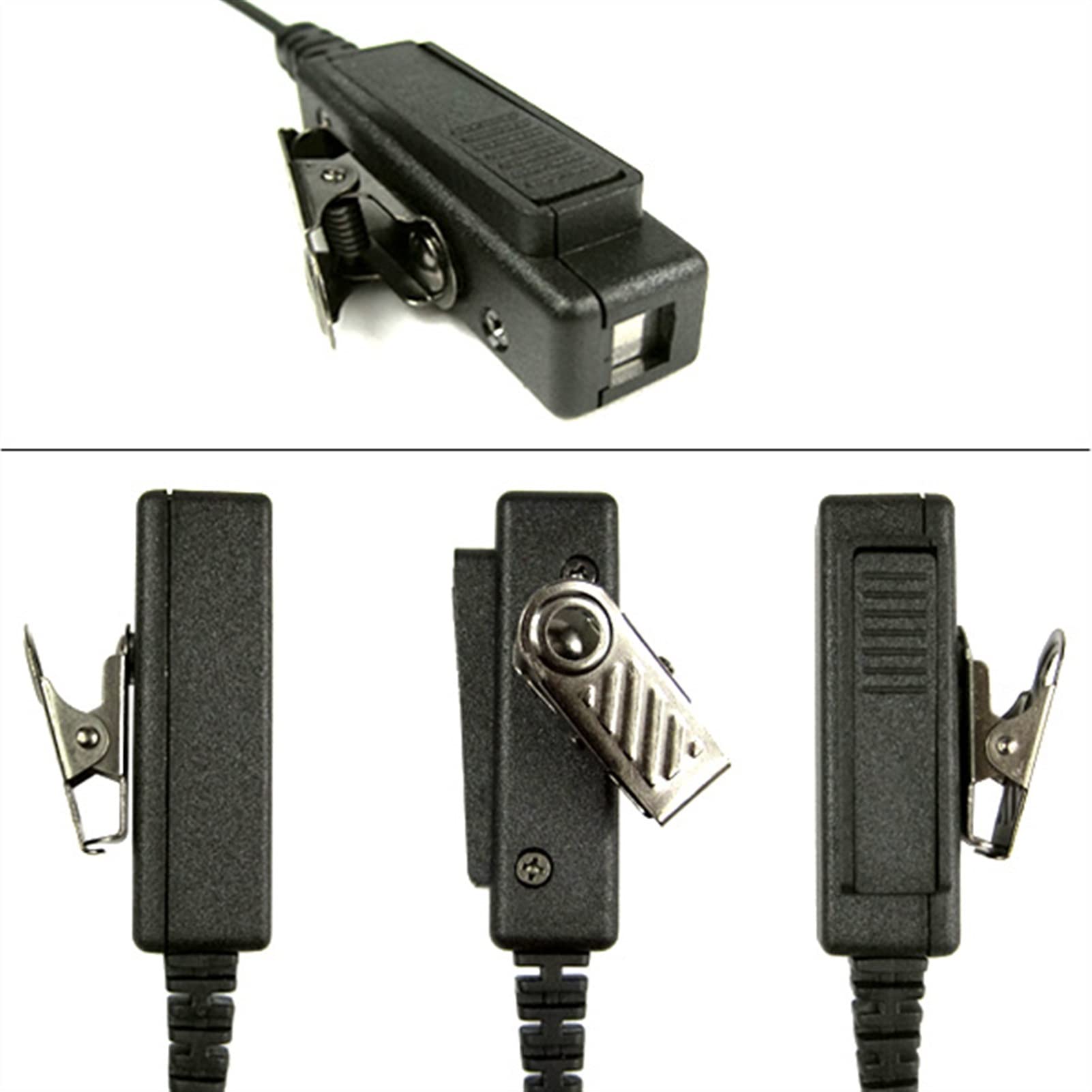 BMINO Portable Two-Way Radio Earpiece Headset with PTT Microphone - Compatible with Kenwood & Baofeng Walkie-Talkies for Security, Construction & Outdoor Adventures