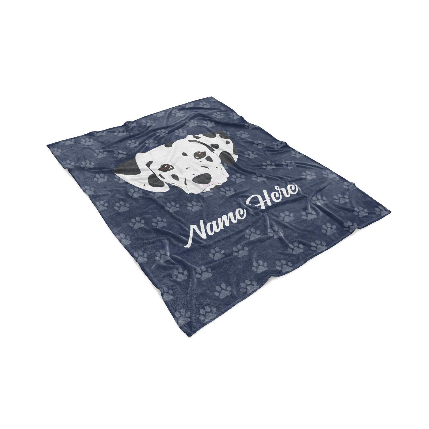 Personalized Custom Pet Dalmatian Fleece & Sherpa Throw Blanket for Men, Women, Kids & Babies - Cozy Dog Lovers Blanket for Bedtime, Sofa & Travel - Perfect Gift for Moms, Dads & Pet Owners