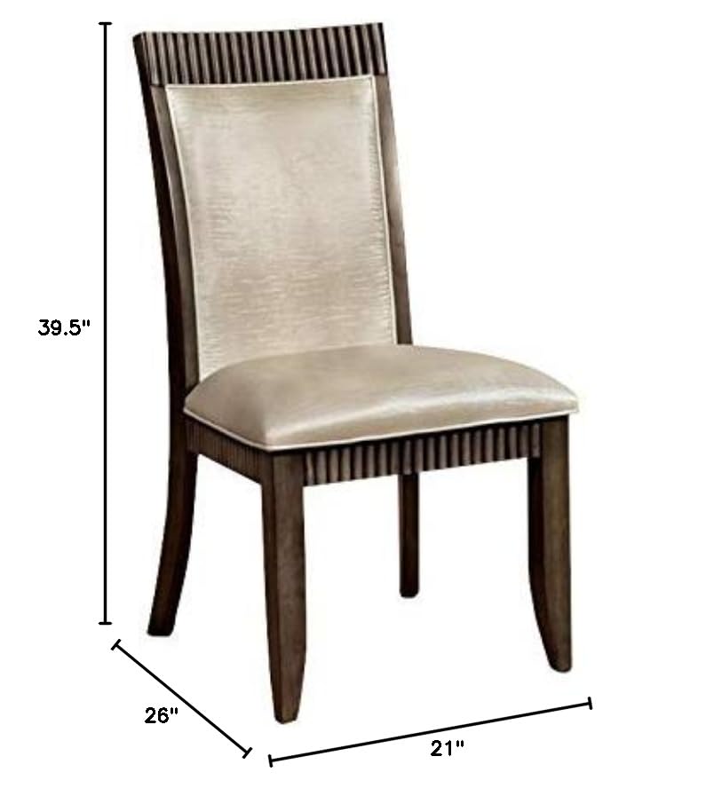 Furniture of America Stila Transitional Dining Chairs - Set of 2, Gray Upholstered Side Chairs for Kitchen, Dining Room & Home Decor | Comfortable & Stylish Seating Solution
