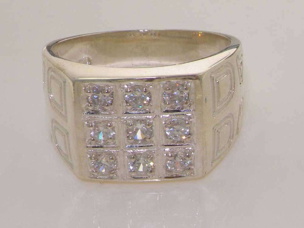 925 Sterling Silver Cubic Zirconia Men's Signet Ring - Elegant Anniversary Gift for Him - Perfect for Weddings, Engagements & Special Occasions