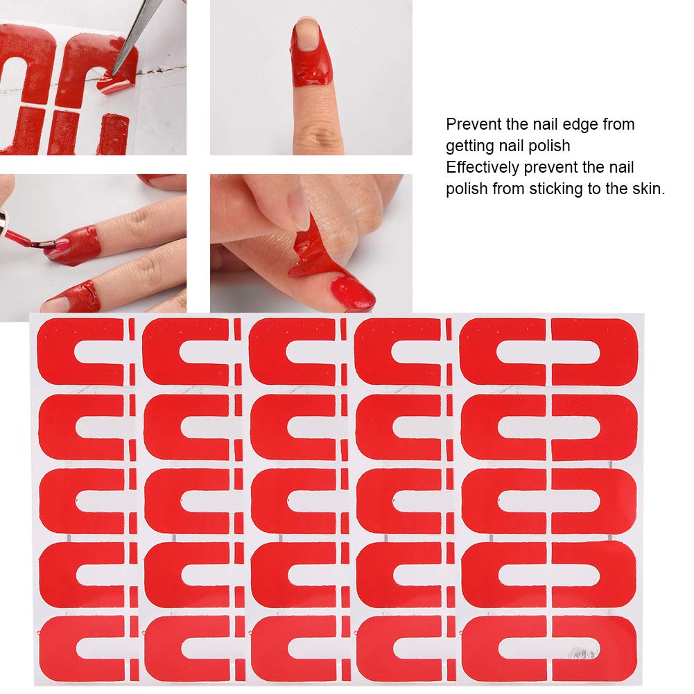 50PCS Disposable U-Shape Nail Polish Protector Stickers - Waterproof Skin Barrier Tape for Nail Art Painting & Manicure | Prevent Spills & Smudges for Perfect DIY Nail Designs at Home or Salon