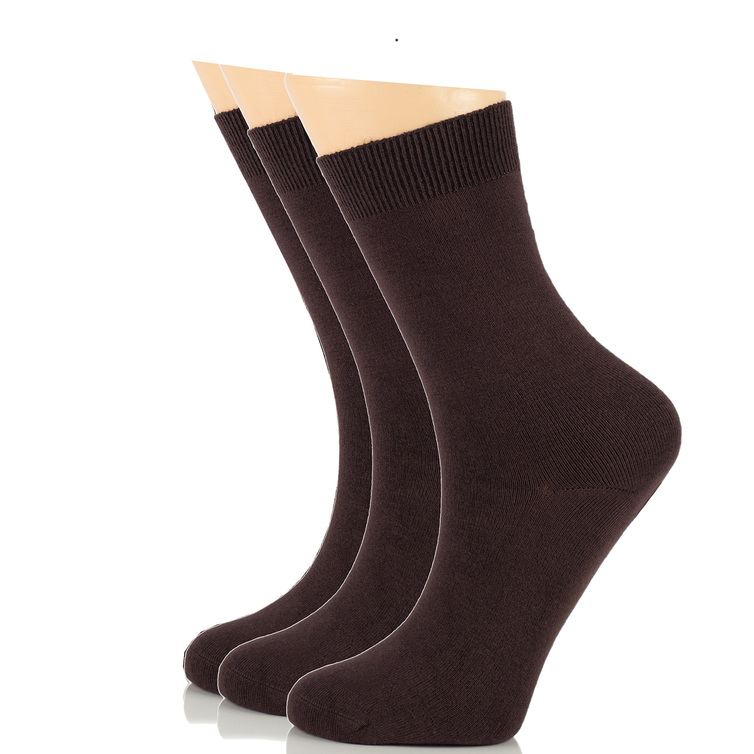 Breathable & Comfortable Women's Bamboo Socks - Mid-Calf Seamless Dress Socks (3 Pairs) - Perfect for Work, Travel & Everyday Wear