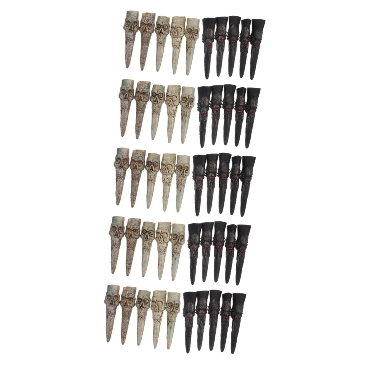 50 Pcs Halloween Witch Nails Set - Vampire Fake Nails, Skeleton Fingers for Witch Costume & Spooky Cosplay - Durable Plastic Nail Tips for Halloween Party, Themed Events & Horror Makeup