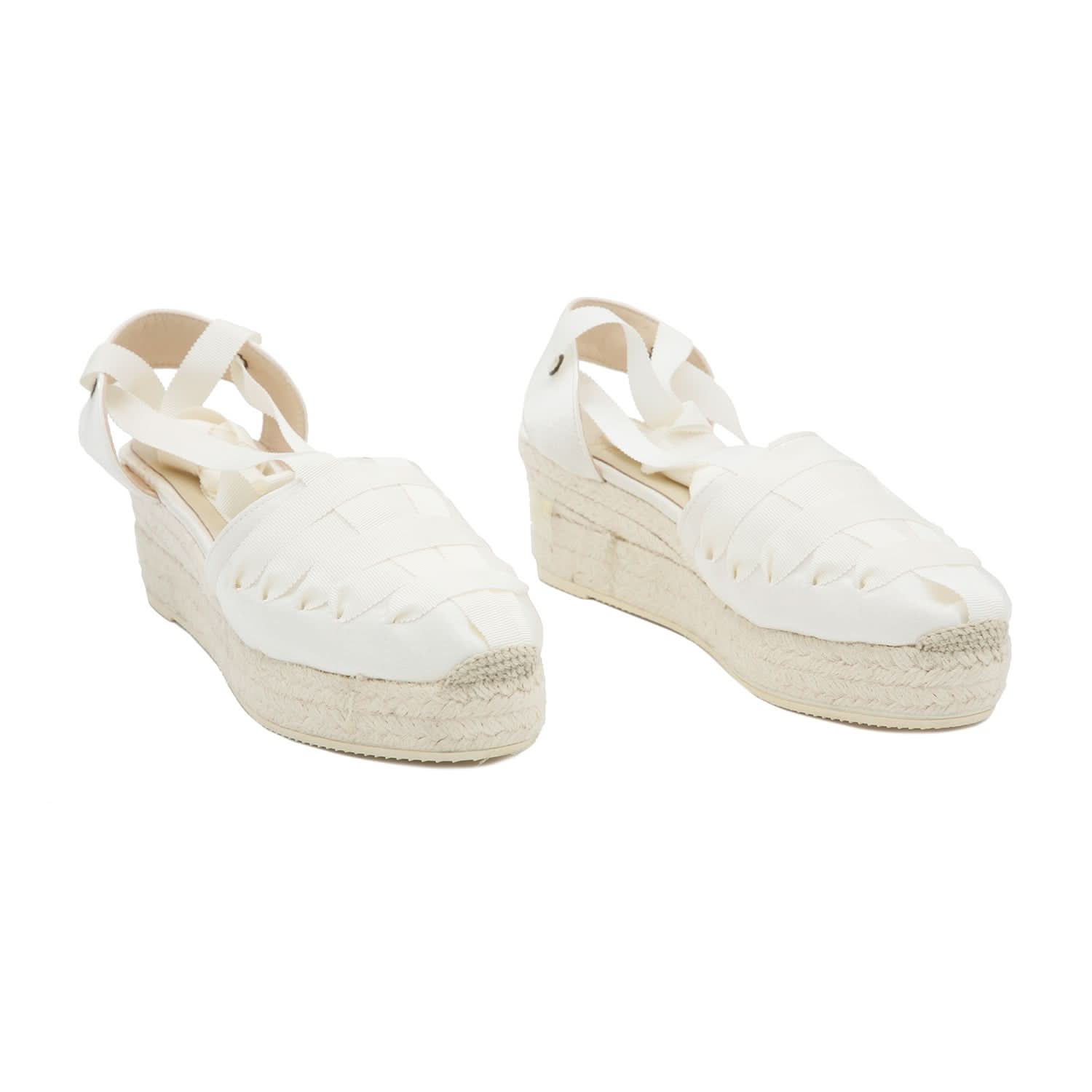Satin Bridal Wedge Espadrilles for Women - Comfortable Wedding Shoes with Adjustable Ankle Strap - Perfect for Beach Weddings, Outdoor Ceremonies & Bridal Showers
