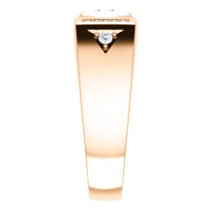14KT Gold Men's Diamond Accent Ring - 1/2 CTW Round Cut Solitaire Ring for Wedding, Anniversary & Special Occasions