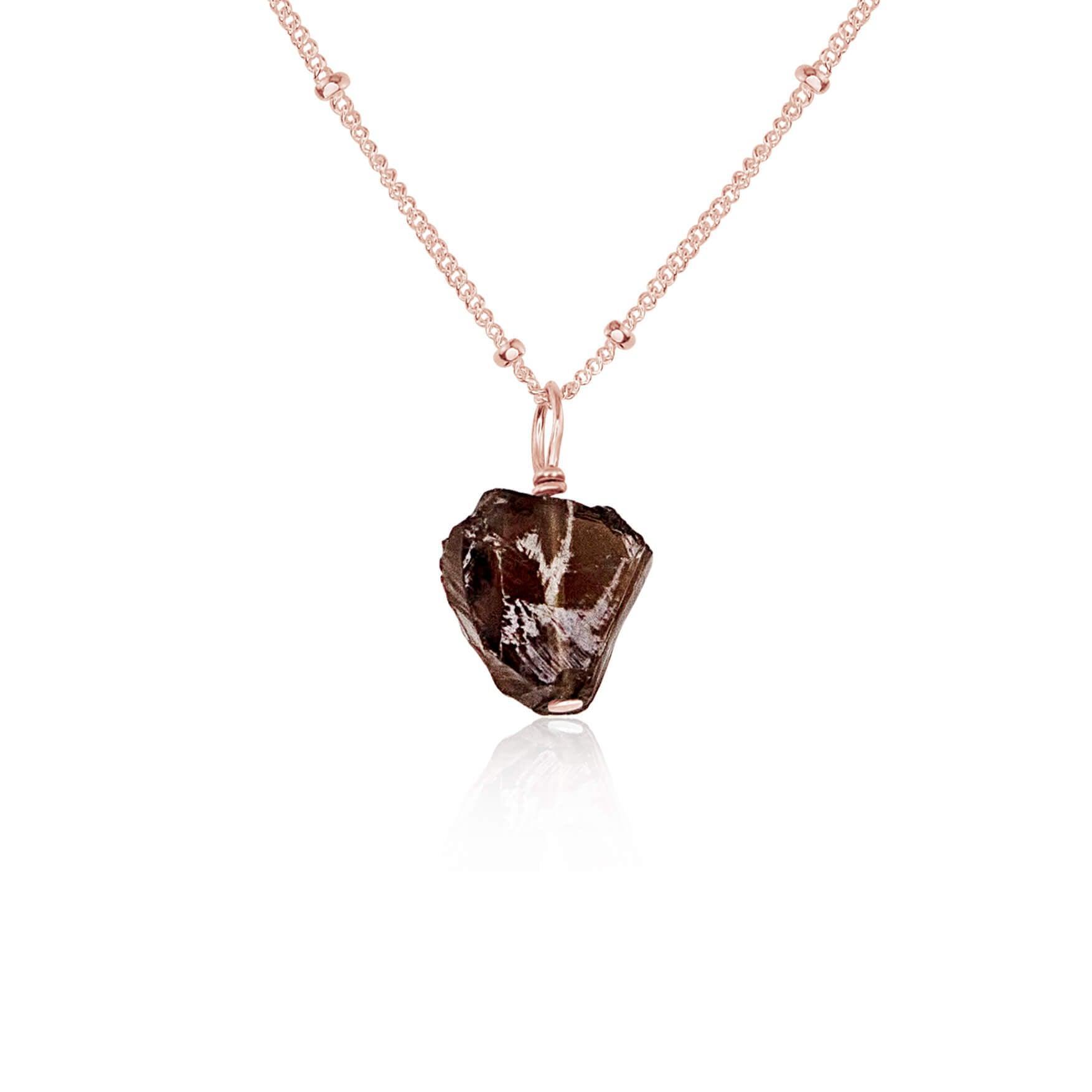Natural Raw Smoky Quartz Pendant Necklace for Women - Elegant Healing Crystal Jewelry for Spiritual Protection & Everyday Wear