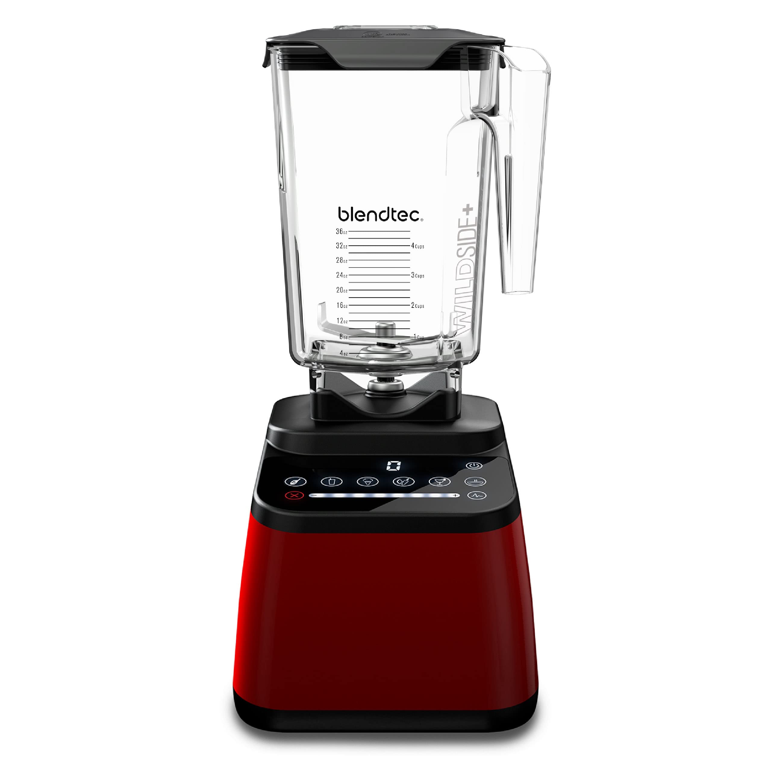Blendtec Original Designer Series Blender with 90oz WildSide+ Jar - Professional Kitchen Blender Bundle in Red - Perfect for Smoothies, Soups & Nut Butters