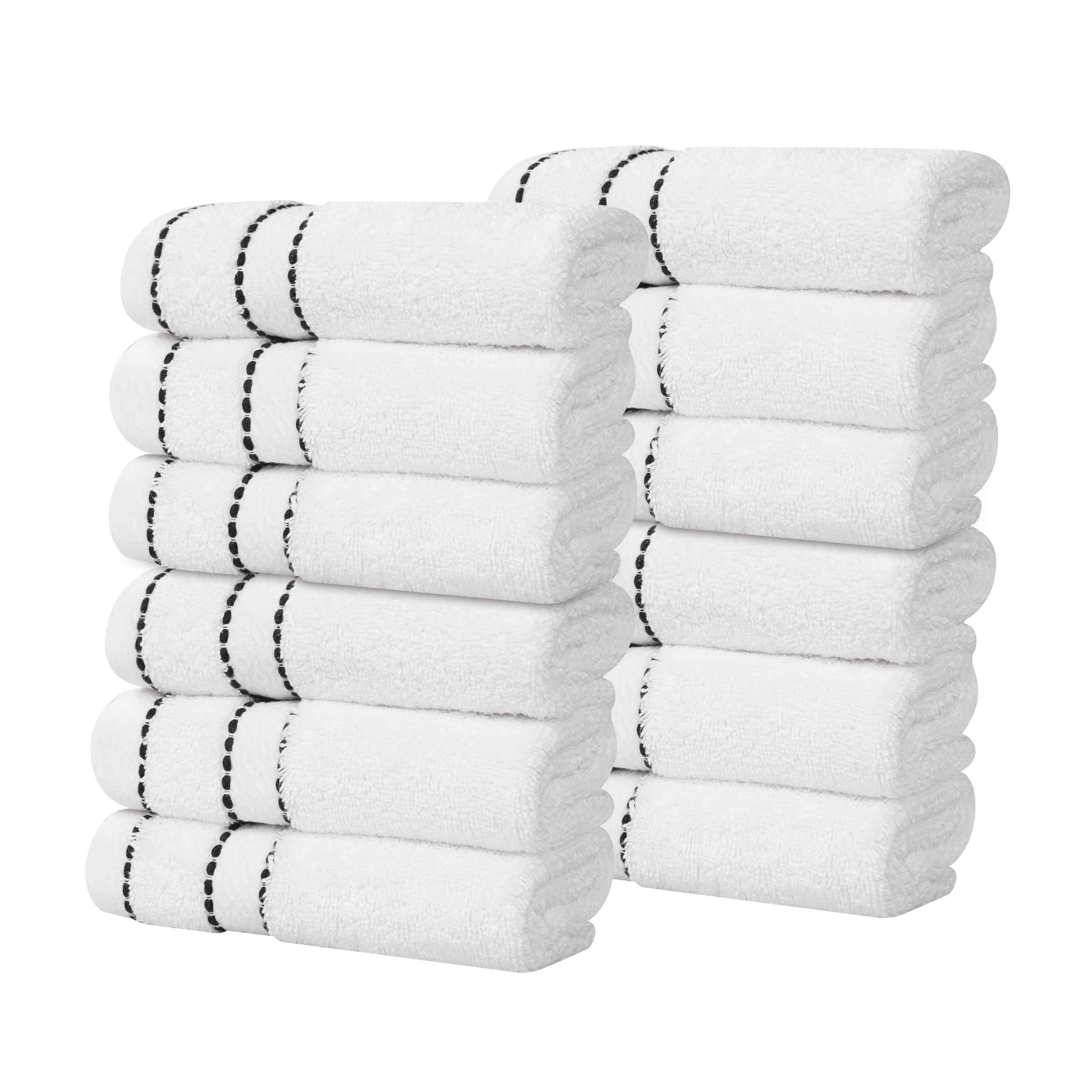 Premium Giza Cotton Dobby Face Towels - Set of 12 | Ultra Absorbent & Soft Egyptian Cotton | Perfect for Spa, Gym, Travel & Daily Skincare Routine