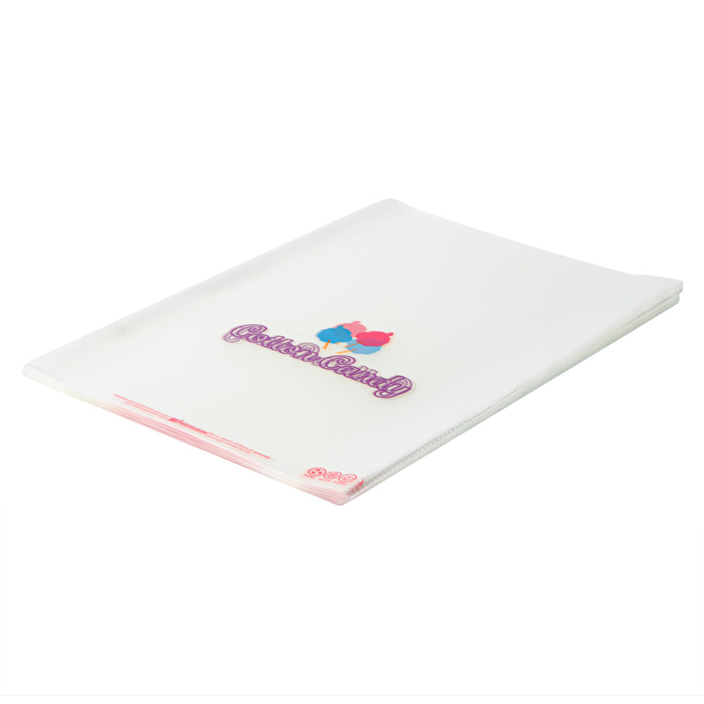 Clear Plastic Cotton Candy Bags 12x18 Inches - 100 Count Box | Bulk Packaging for Candy, Concessions & Party Favors