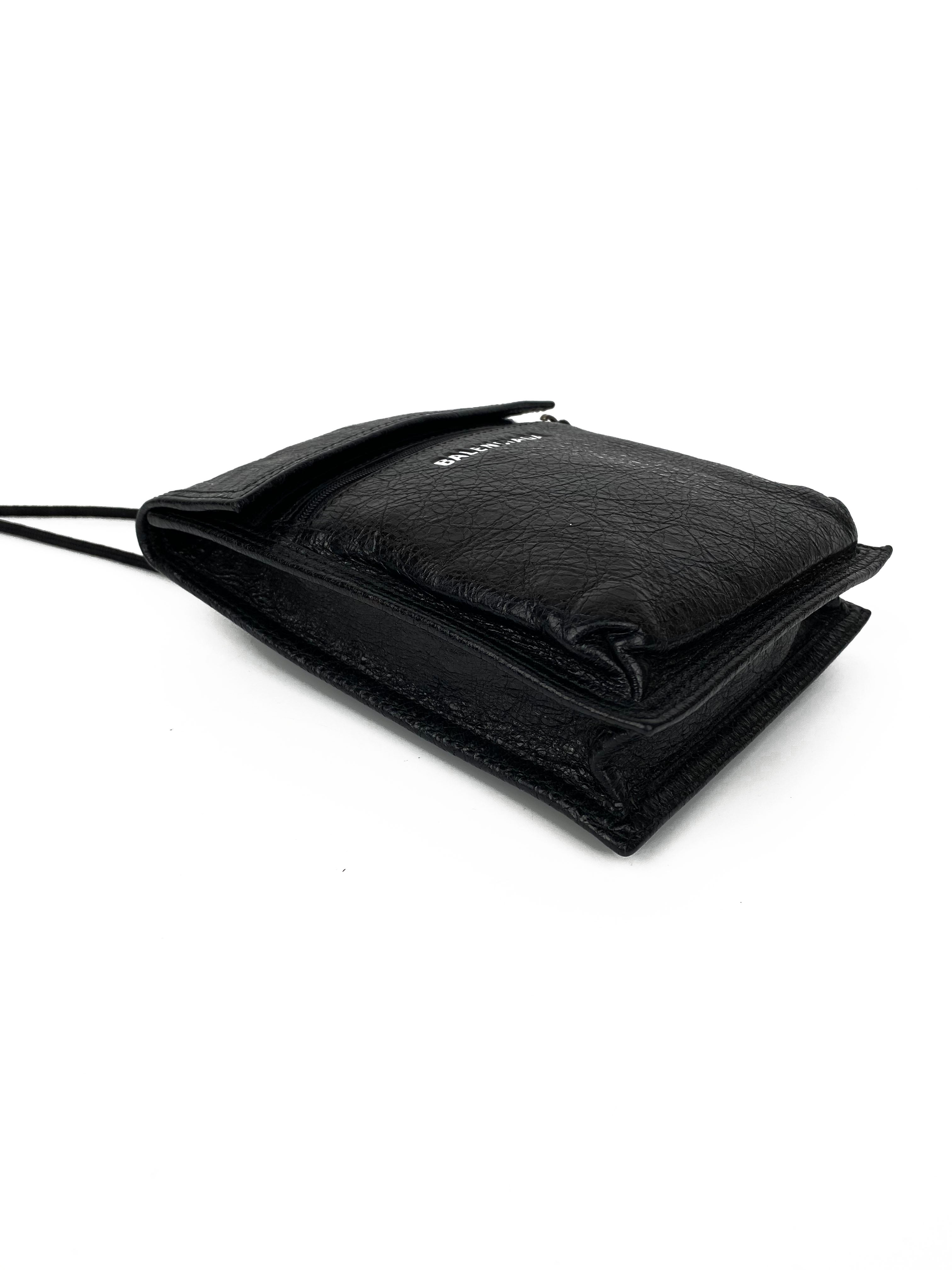 Balenciaga Small Black Explorer Pouch - Premium Leather Crossbody Bag for Women | Stylish & Compact Everyday Essentials Carrier for Work, Travel & Night Out
