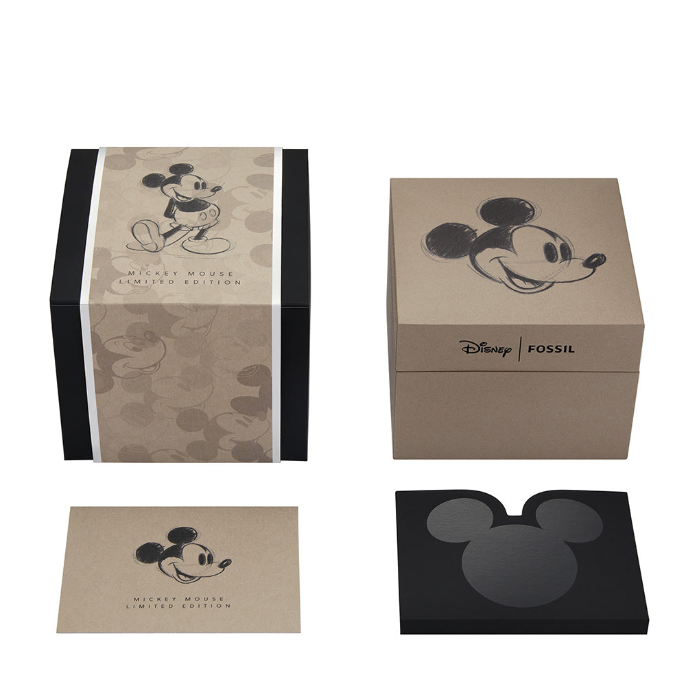 Fossil LE1185 Sketchbook Mickey Heritage Automatic Watch - 100th Disney Anniversary Limited Edition - Perfect for Disney Fans, Collectors & Special Occasions