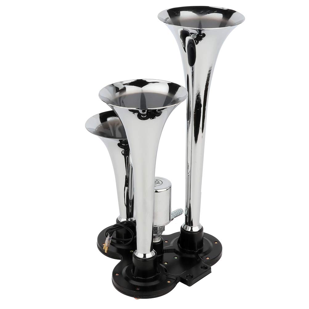 3 Trumpet Electric Train Air Horn Kit with 150 PSI Air Compressor - 12V Loud Vehicle Horn for Trucks, Cars, Boats & Motorcycles - Perfect for Emergency Alerts & Off-Road Adventures