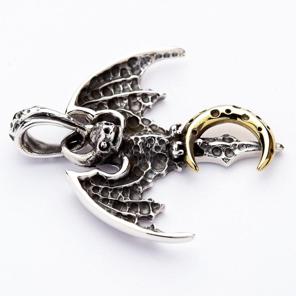 Gothic Vampire Bat Sterling Silver Pendant Necklace for Women | Halloween Jewelry, Gothic Fashion Accessory, Dark Aesthetic Gift