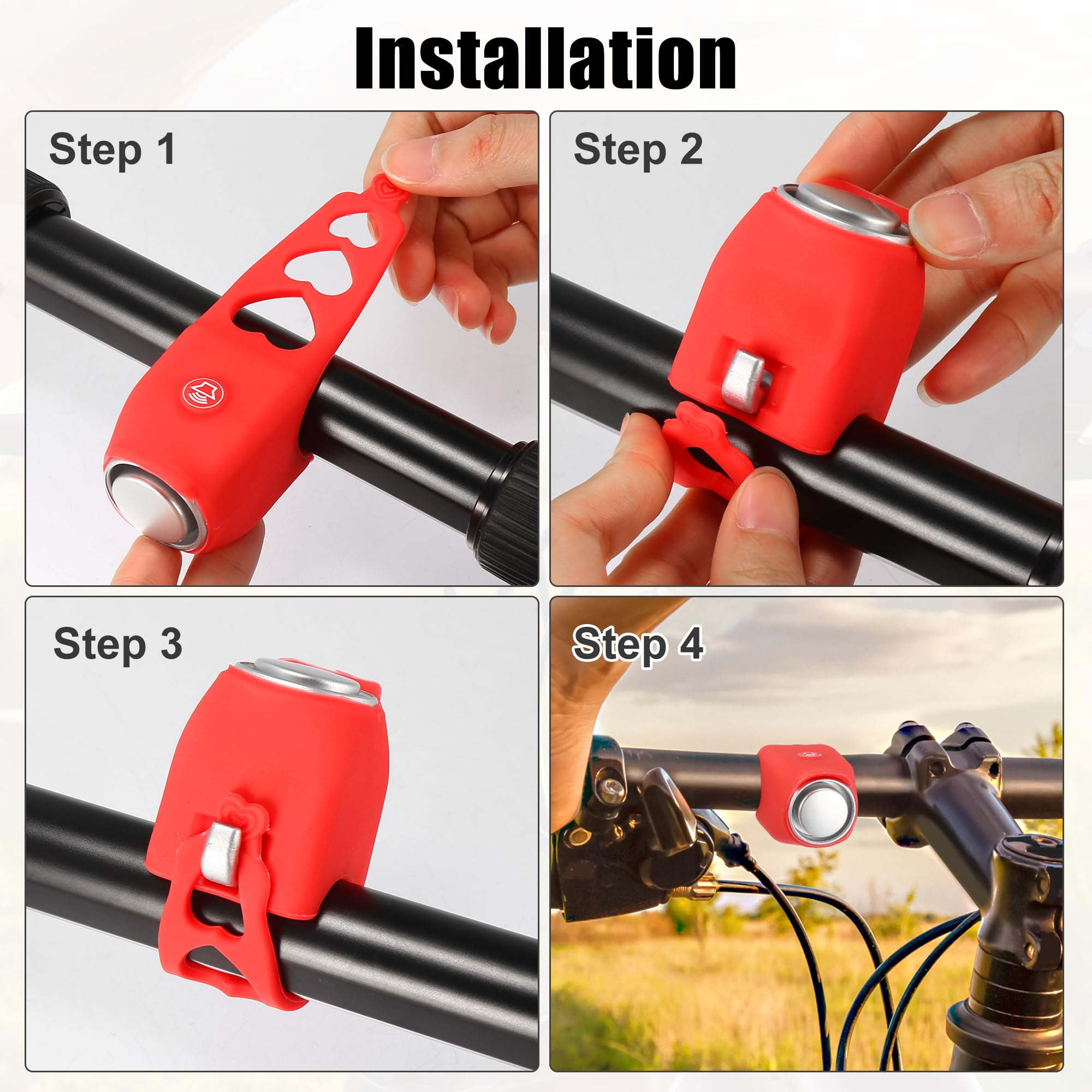 X AUTOHAUX Electric Bike Bell - Loud Bicycle Horn with Silicone Cover for Mountain & Road Bikes - Perfect for Urban Commuting & Outdoor Cycling Safety