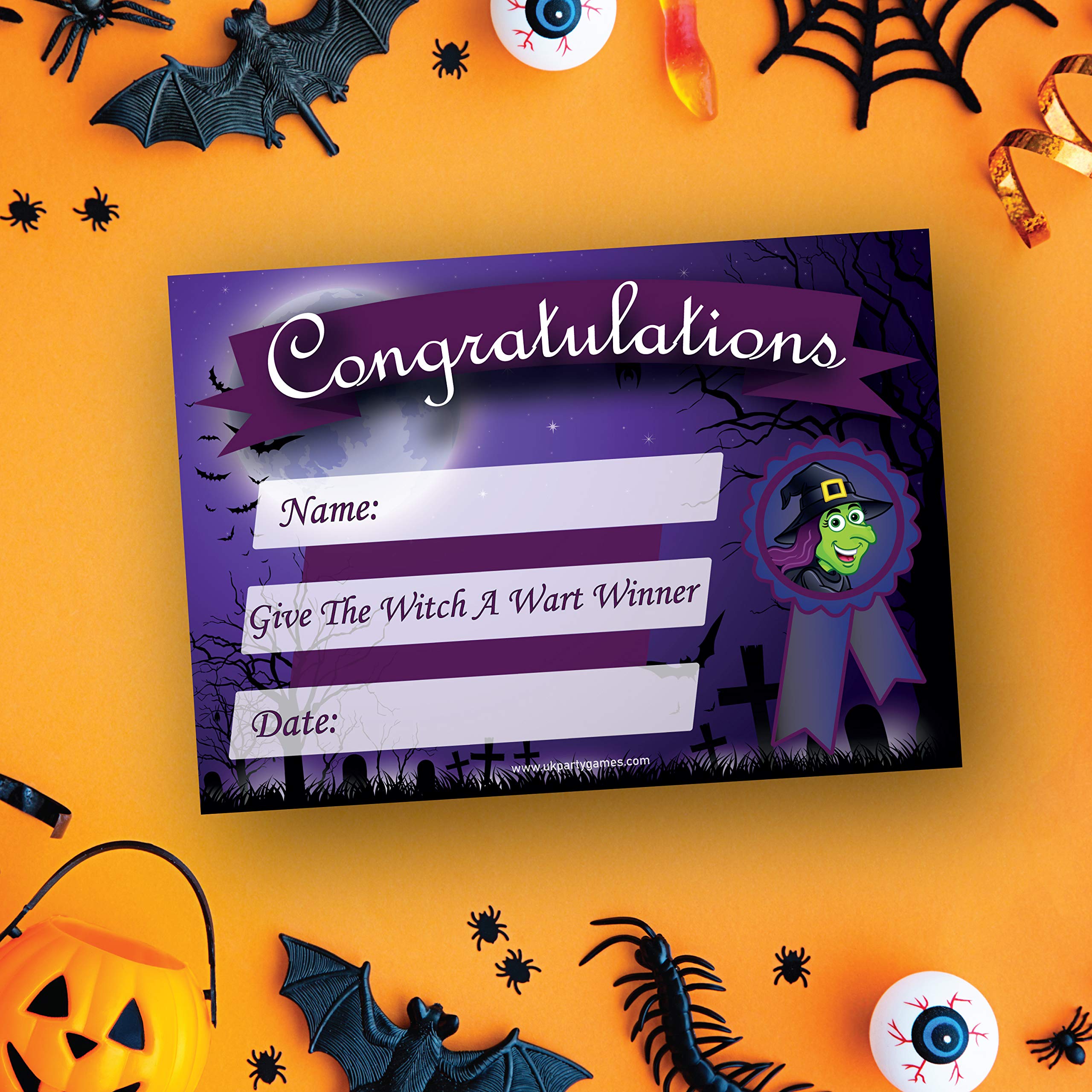 Halloween Party Game – GIVE THE WITCH A WART | Fun Group Game for 35 Players with Prize & XL Poster | Perfect for Halloween Parties, Decorations & Supplies | Great for Family Gatherings, Classroom Activities & Spooky Night Events